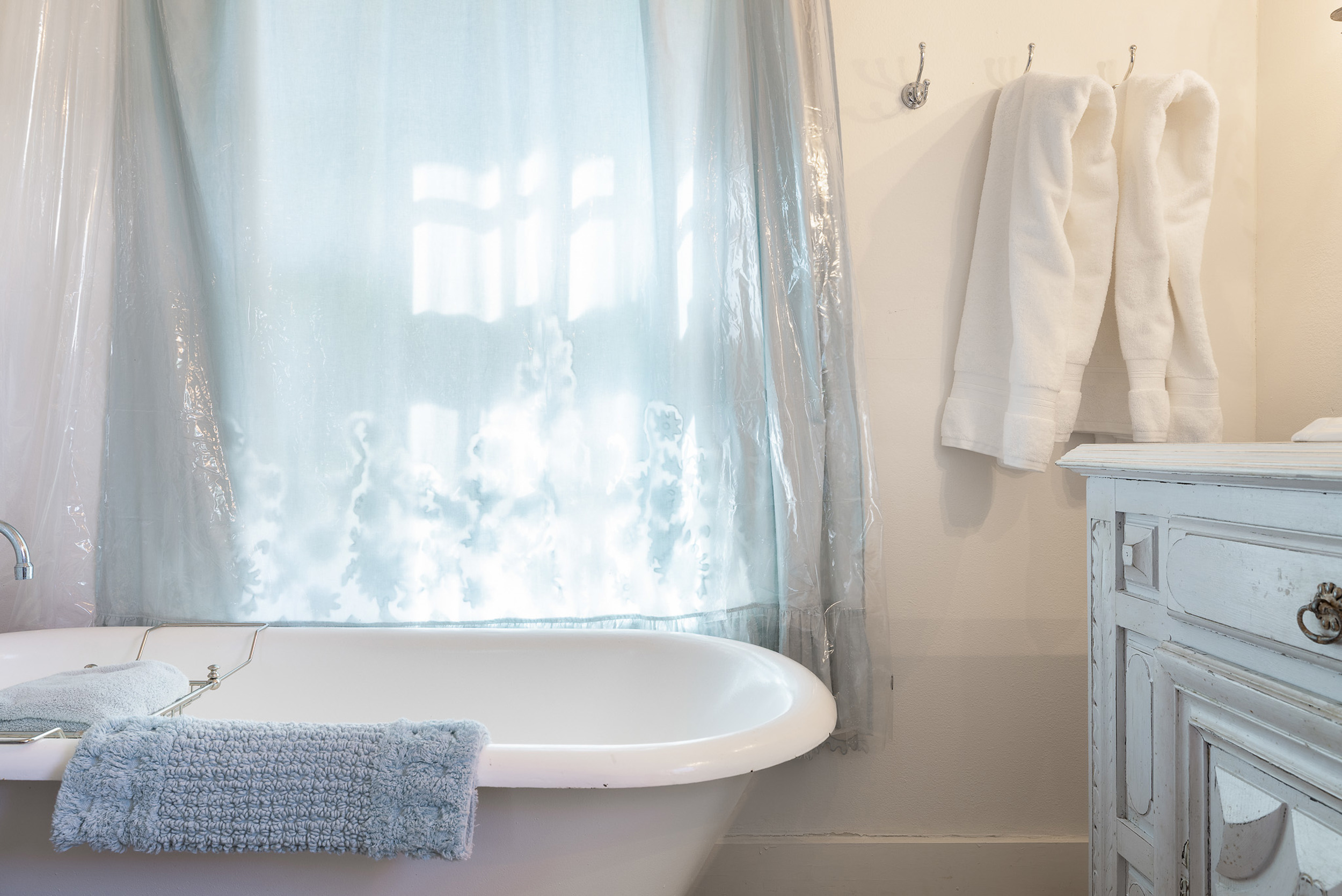 Main bath with clawfoot tub/shower