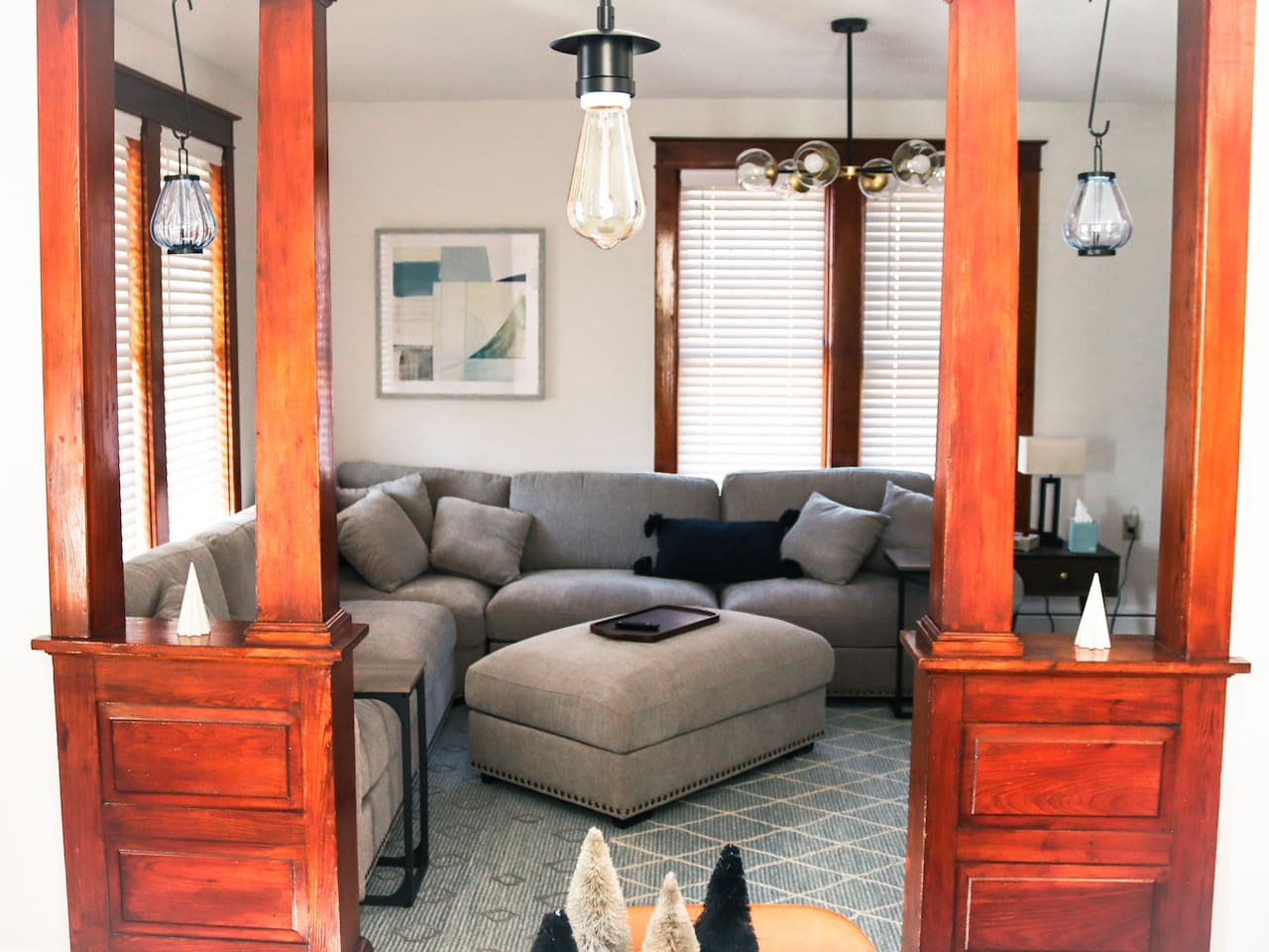 Oversized sectional sofa — great for movie nights or stretching out after long walks