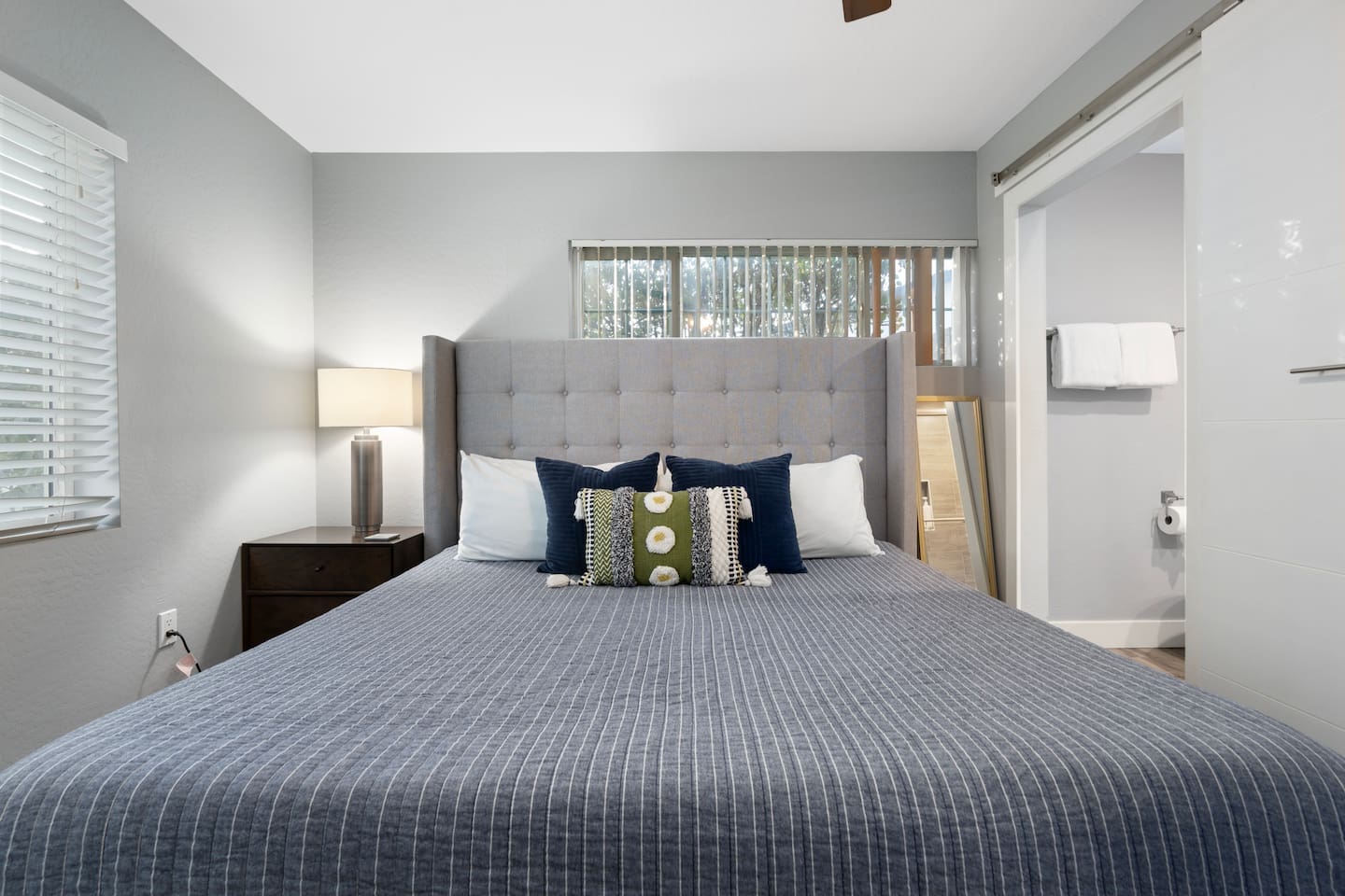 Queen-sized bed designed for your comfort, offering a restful and spacious retreat.