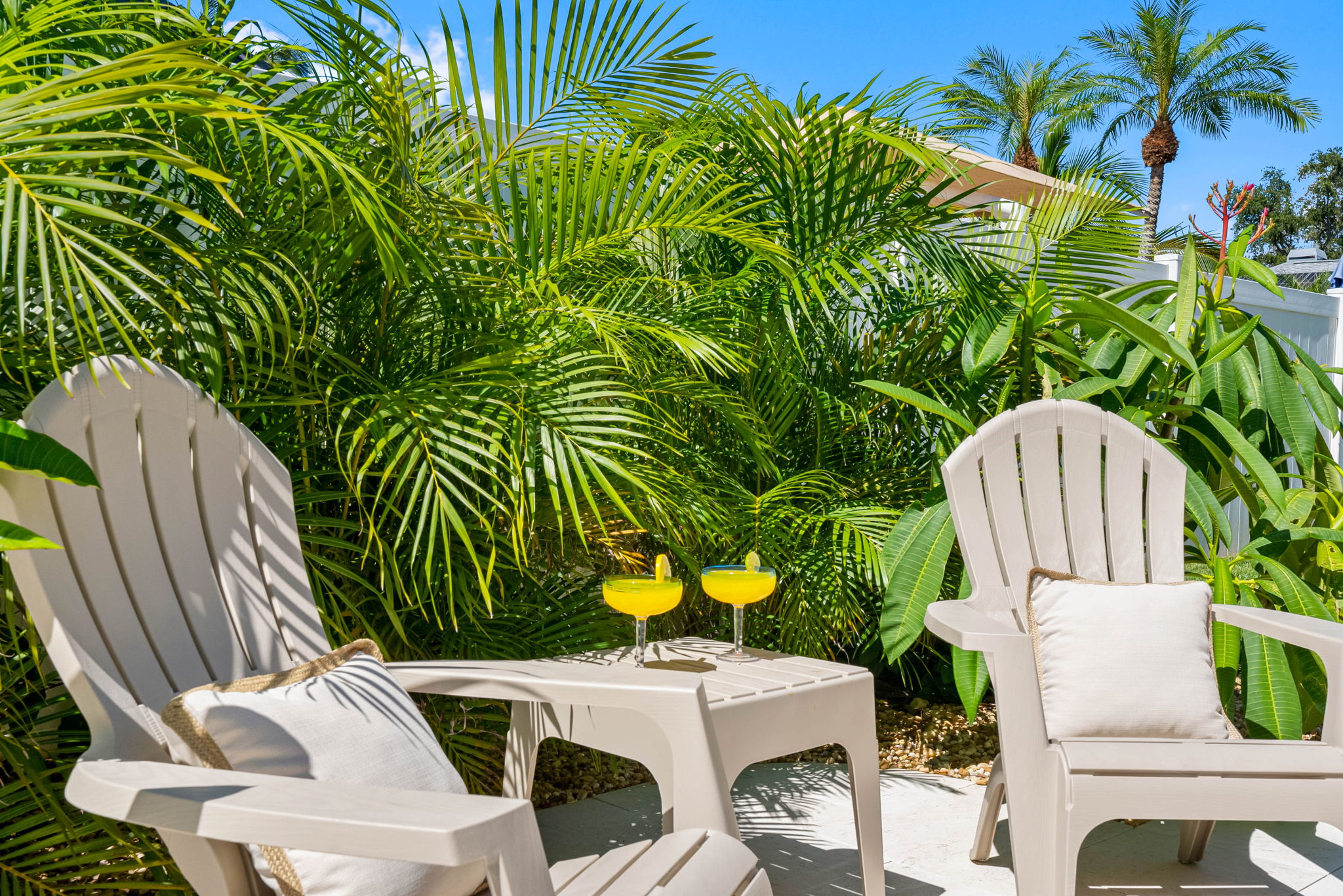 Kick back in the in-pool loungers—perfect for sunbathing with your feet in the water.