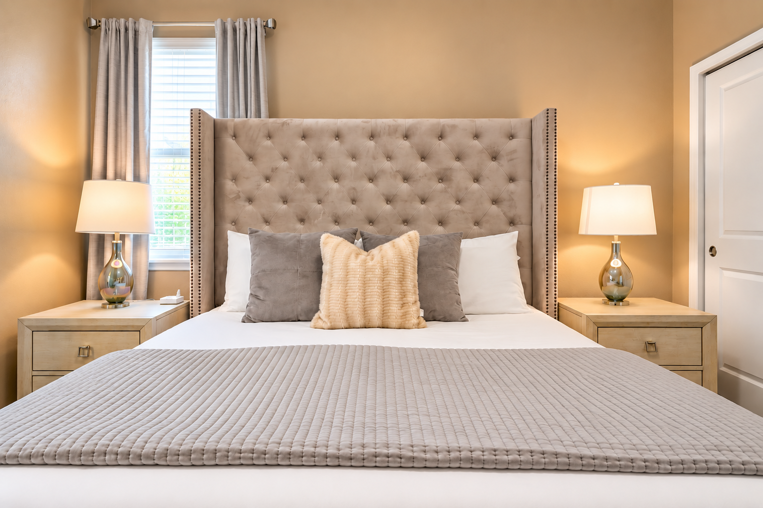 This king size master bedroom on the ground floor is great for people with mobility issues.