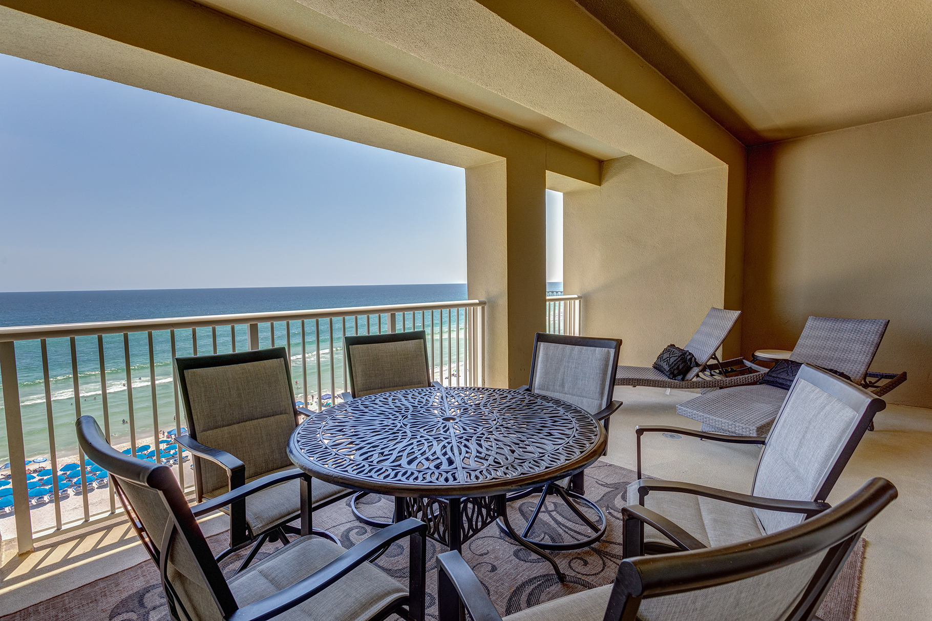 Balcony,6 chairs table and 2 chaise chairs