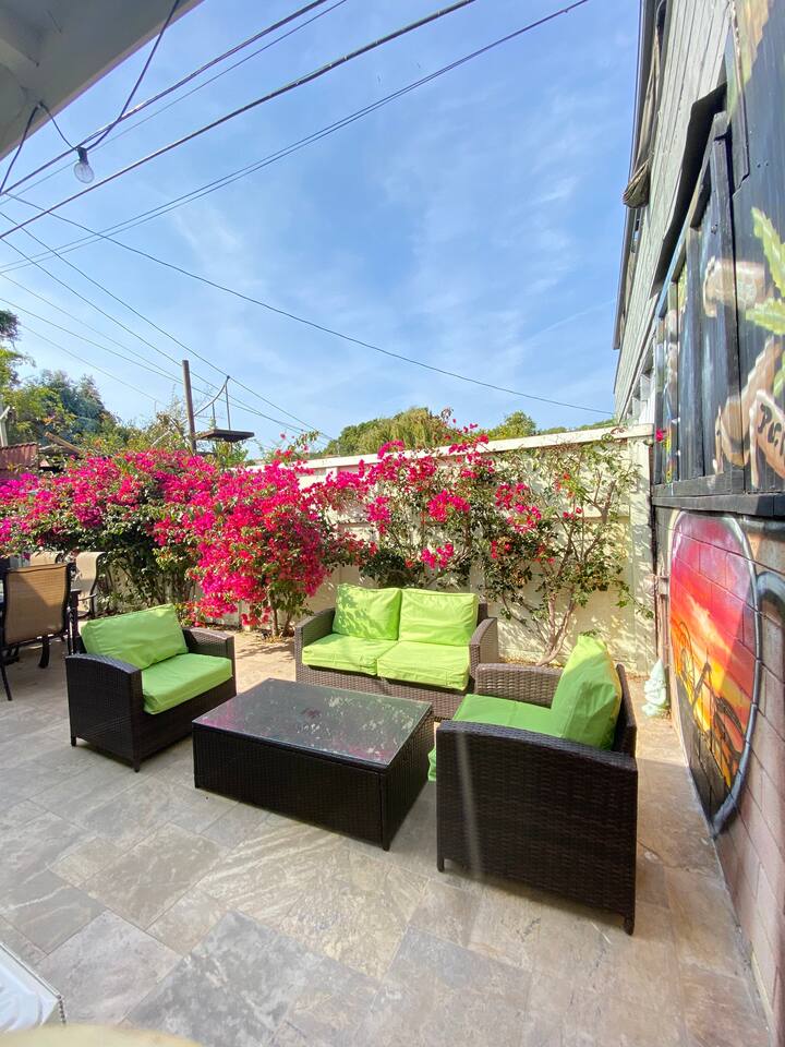 Cozy seating area perfect for morning coffee or evening relaxation.