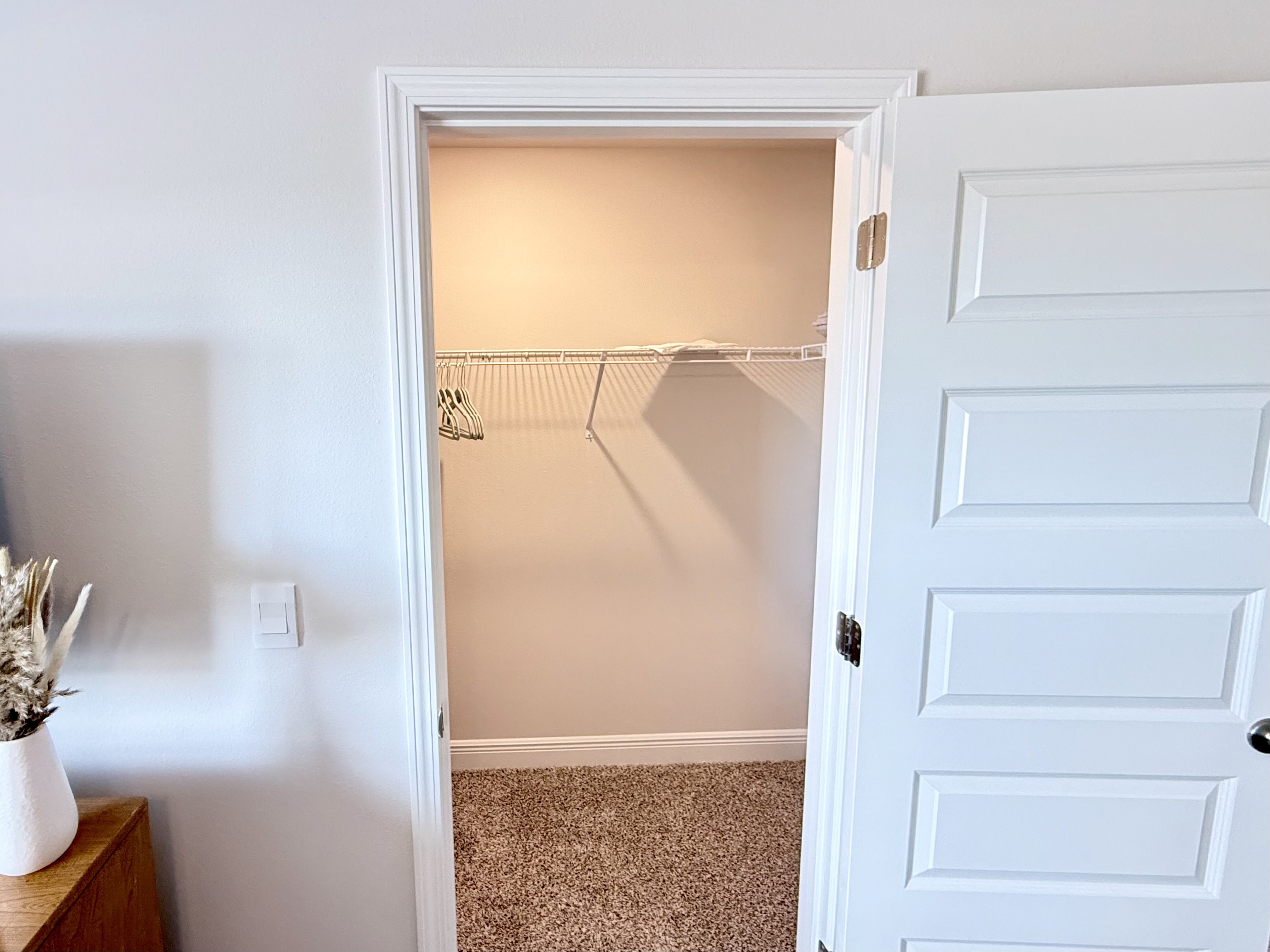 Primary bedroom walk-in closet