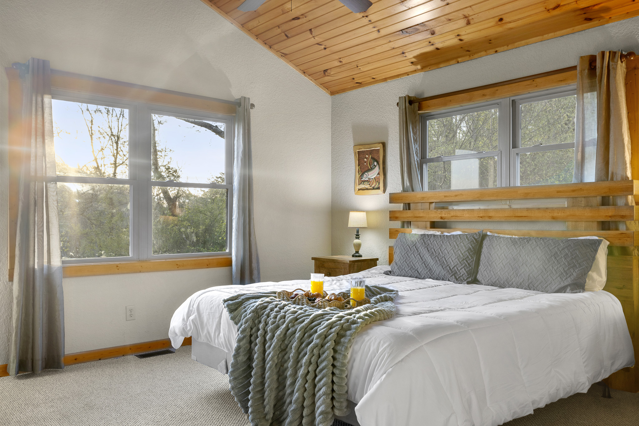 Bedroom Retreat: Sunlit views and rustic charm invite relaxation after your adventures!