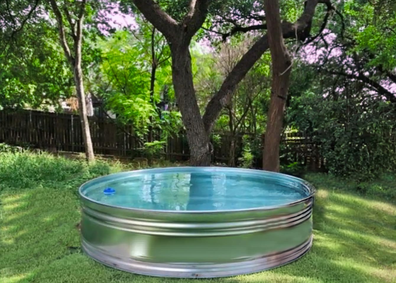 Cool down in our cow boy pool in our beautiful garden