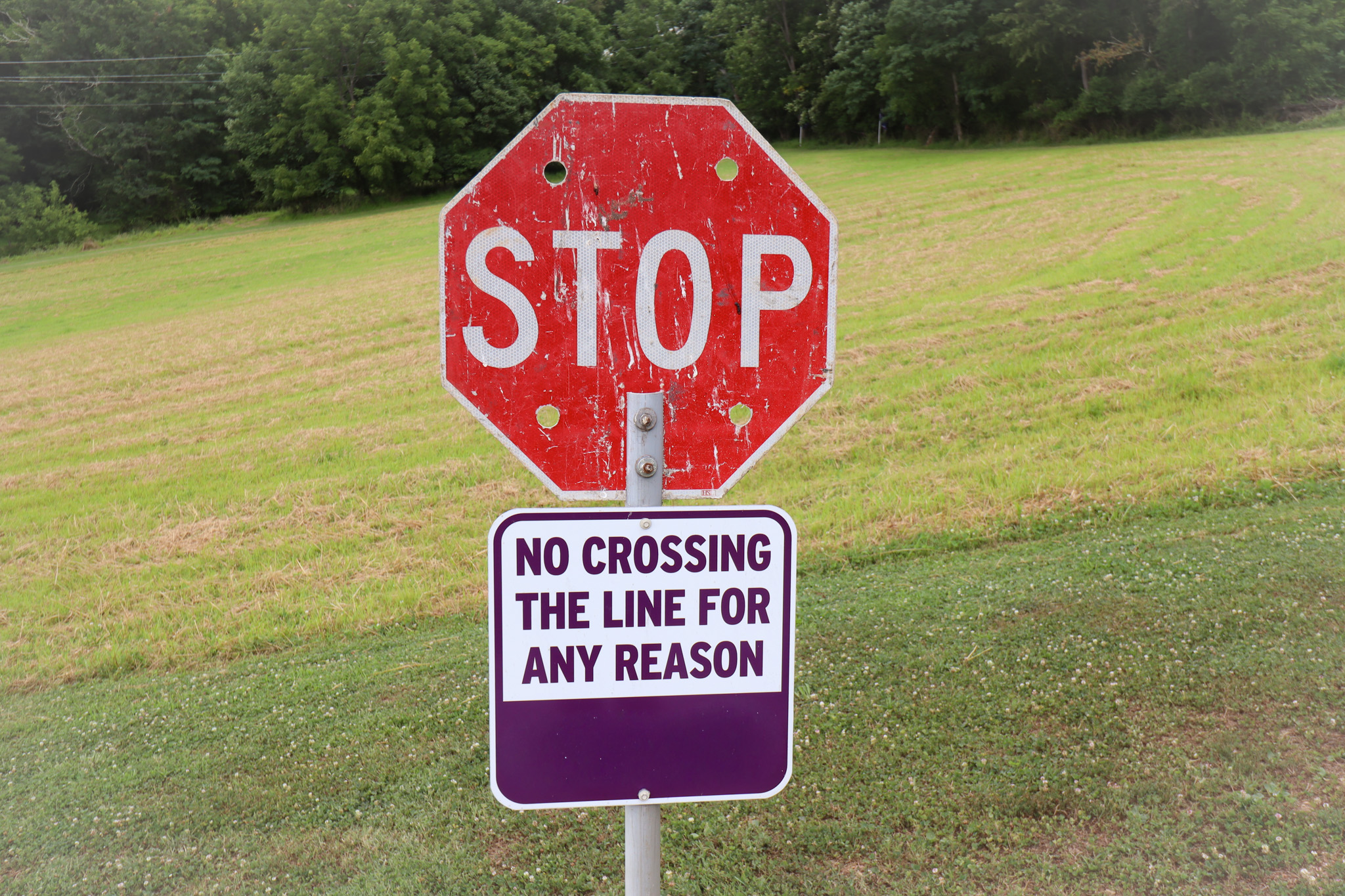 Sign at the entrance to the farm to maintain privacy
