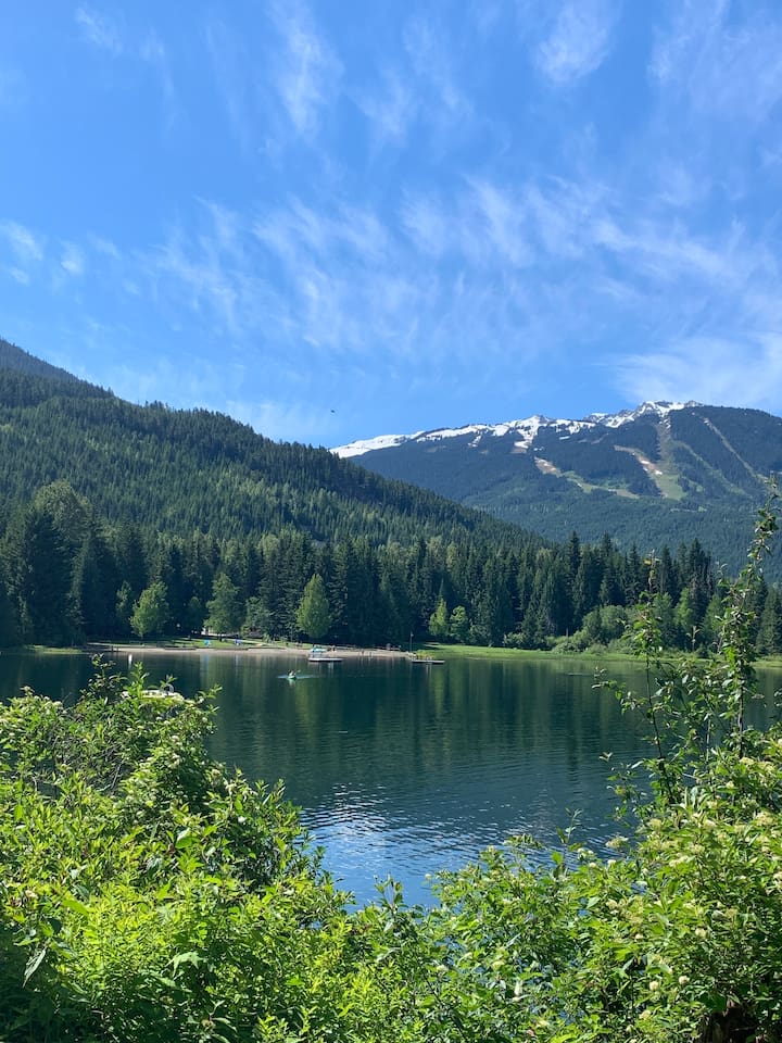 Lost Lake, a few minutes away from our unit - bike, walk or take the free shuttle. Its the warmest lake in Whistler and has 7 swimming platforms!