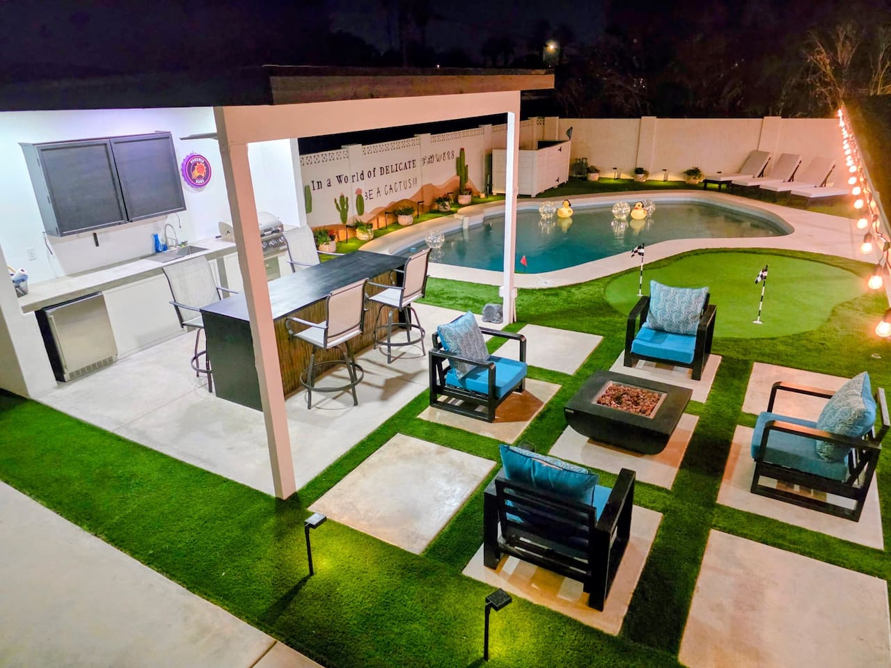Come for the sunshine, stay for the vibe. A laid-back resort-style desert retreat created for easy days, glowing nights, memorable Cactus Chill moments.