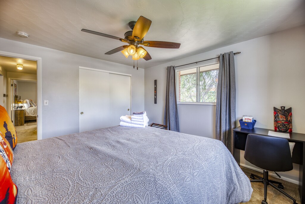 Each bedroom has large closets, luggage rack and workstation.