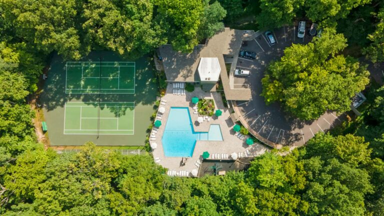 South Baden Clubhouse. Pools open Memorial Day to Labor Day. Tennis courts and Basketball Hoops.