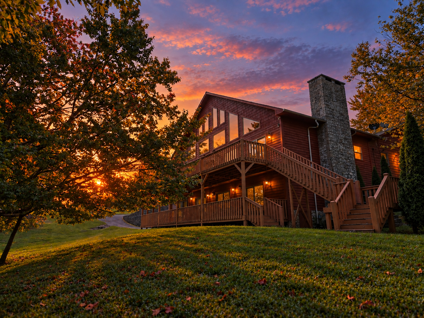 Twilight Autumn Cabin Retreat