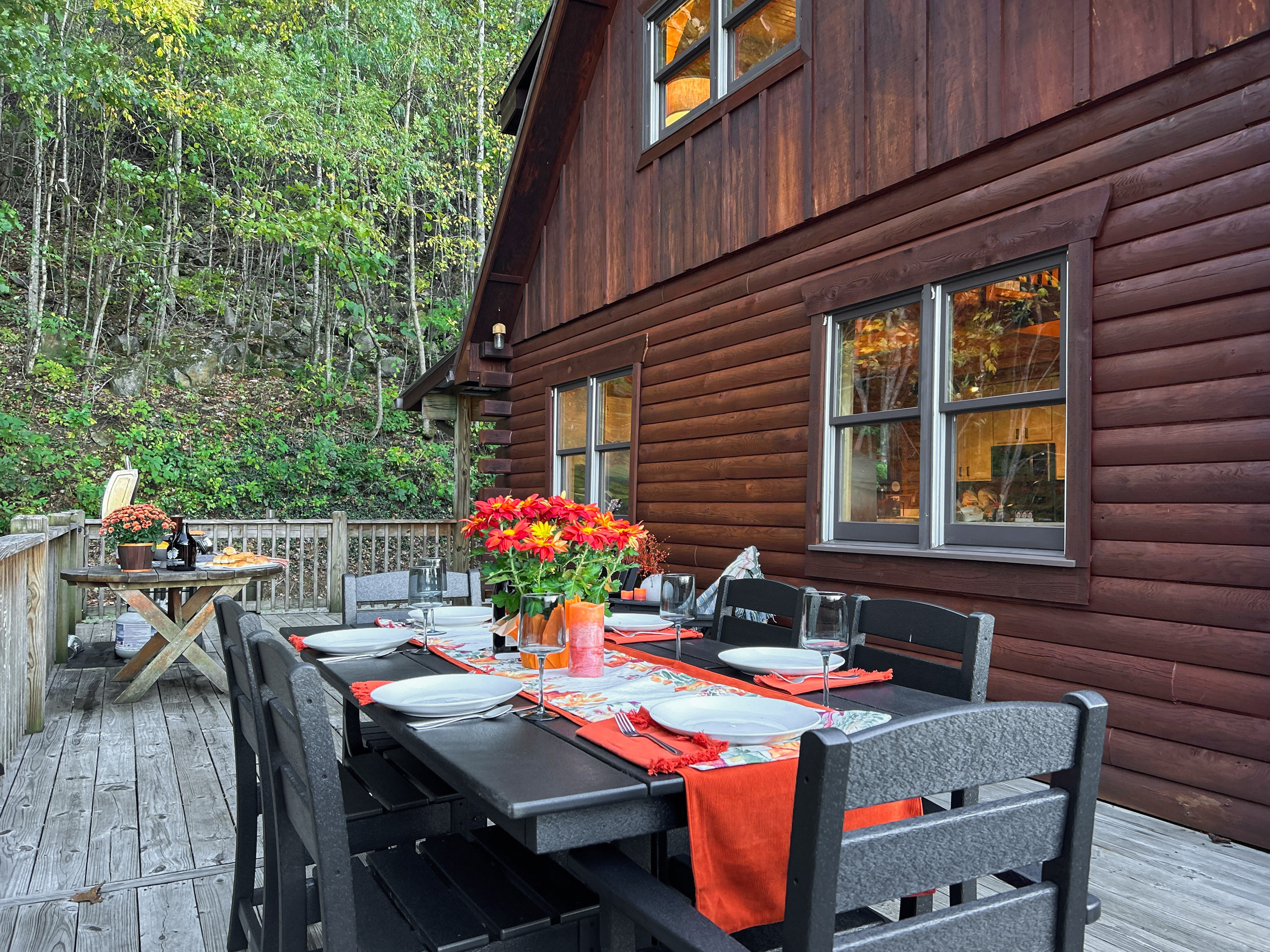 Enjoy an evening grilling on the large deck