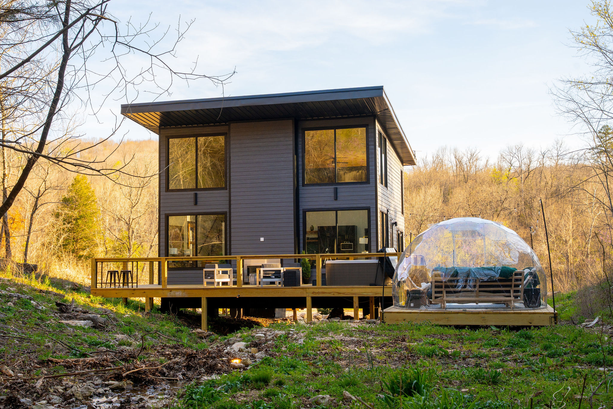 Modern design tucked seamlessly into the Ozark landscape