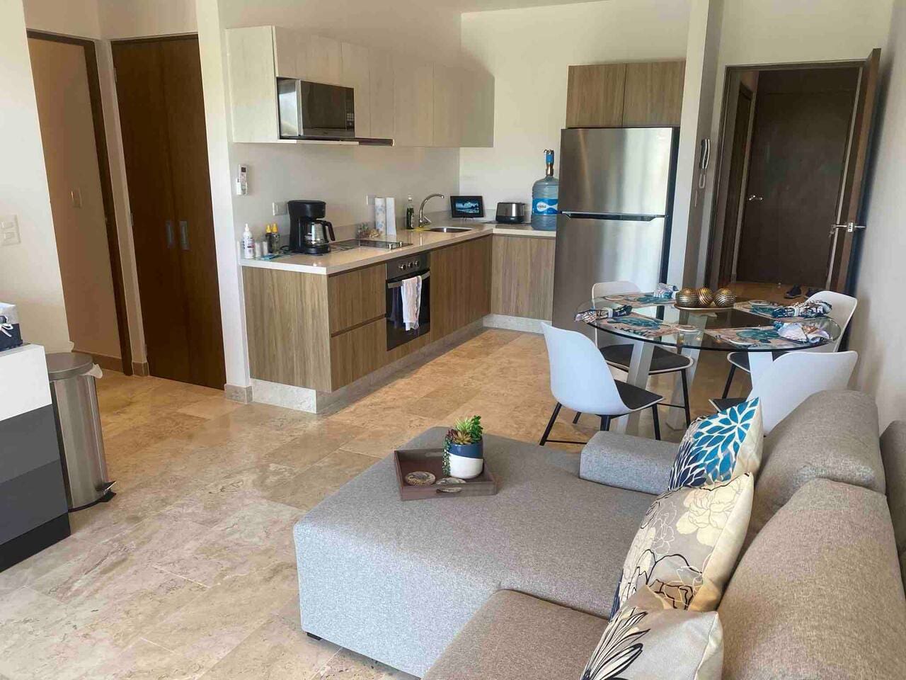 Living Room into the Kitchen