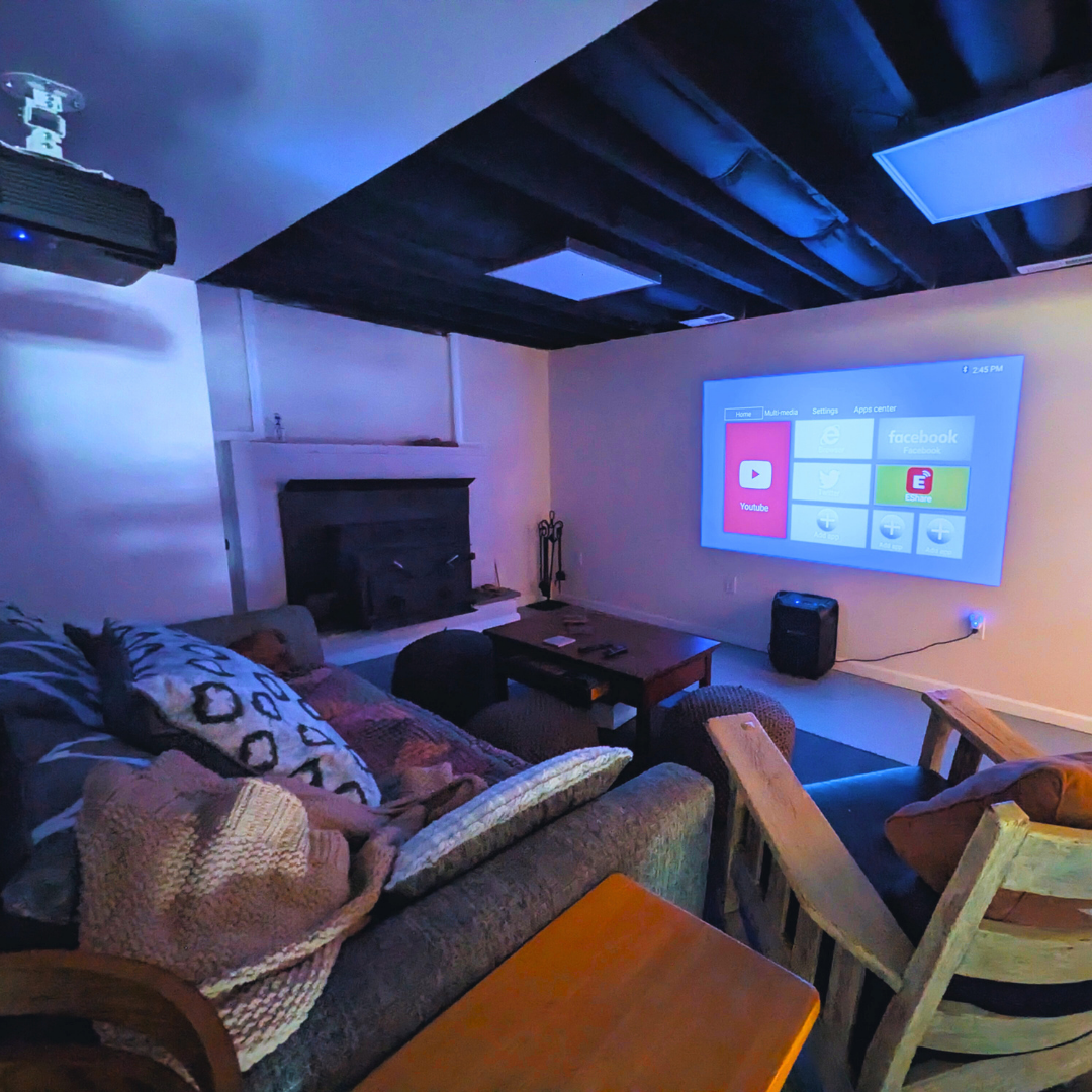 Enjoy a cinematic experience in our cozy theater room, the perfect space for movies and entertainment.