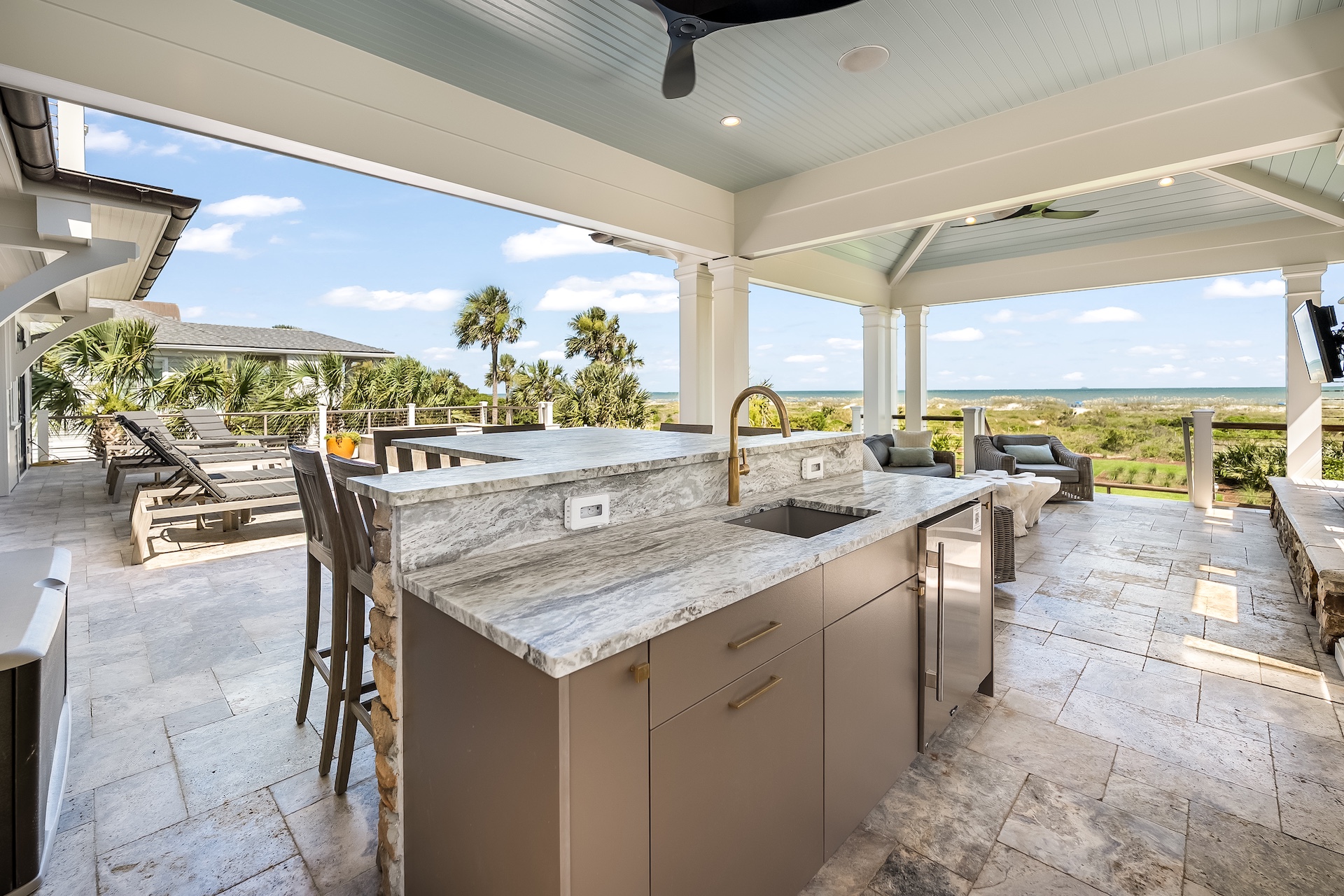 Outdoor Kitchen | Beach Shelter | 3708 Palm Blvd | Isle of Palms, SC | IOP Escapes
