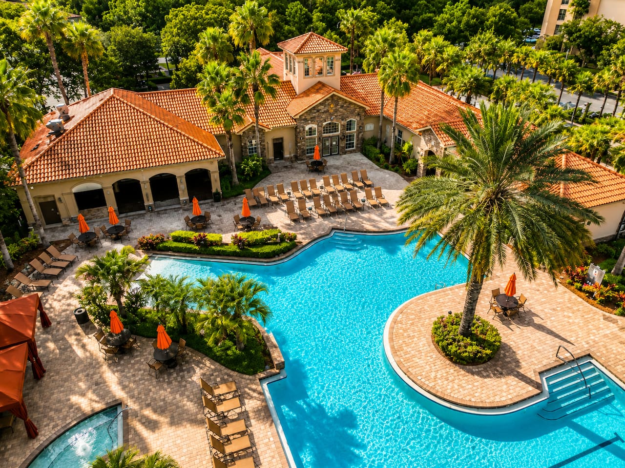 Relax by the pool in the heart of the resort.