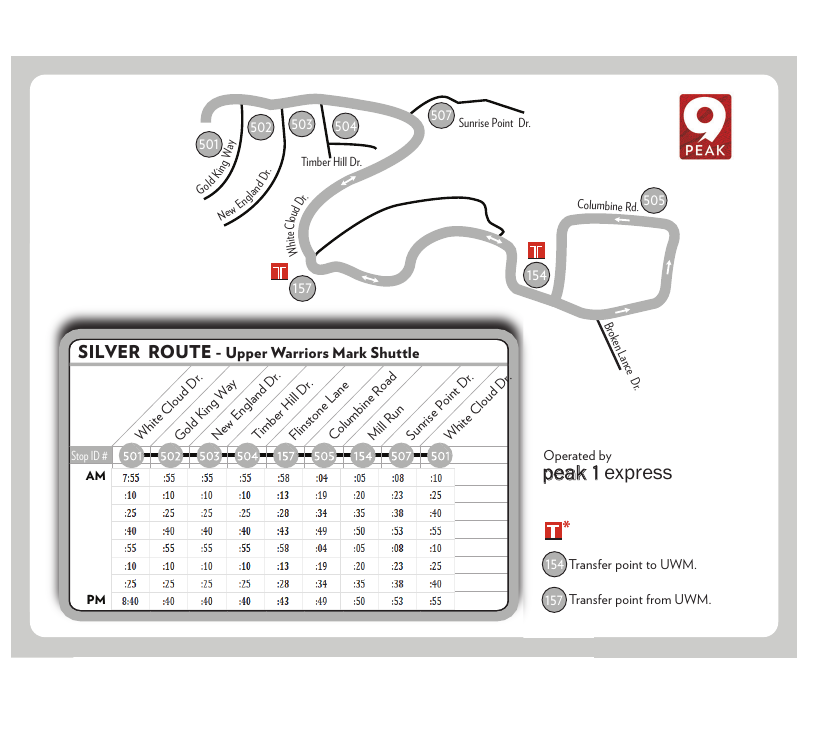 Winter / Summer Town Shuttle Route