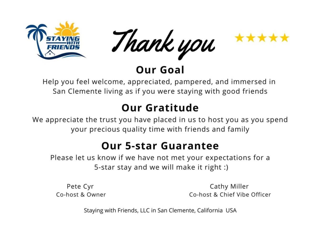 Our 5-star promise to you :)