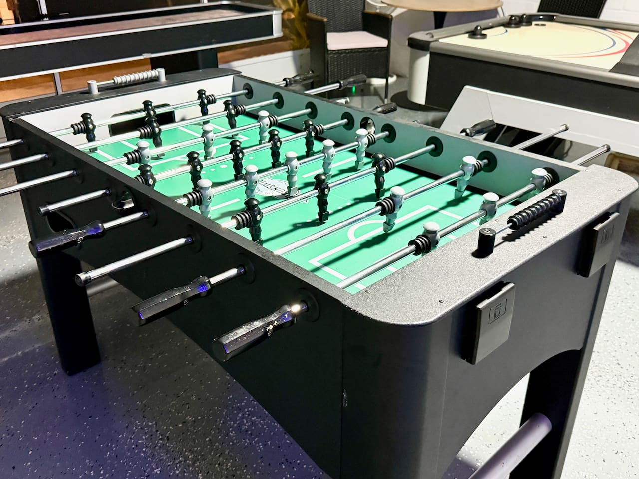 Heavy duty foosball table in our game room
