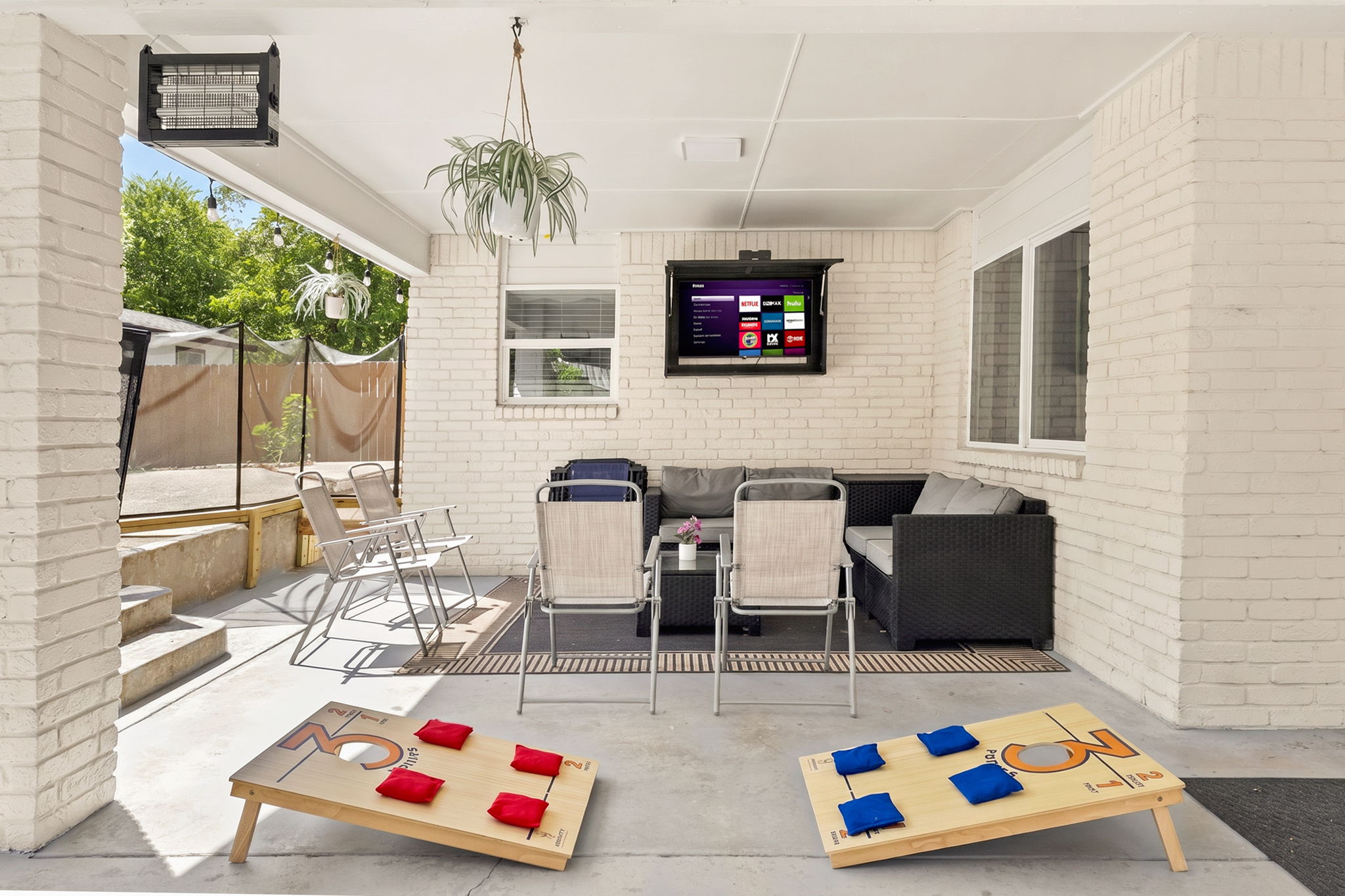 Whether you're dining, chatting, or simply relaxing, the patio is yours to enjoy.