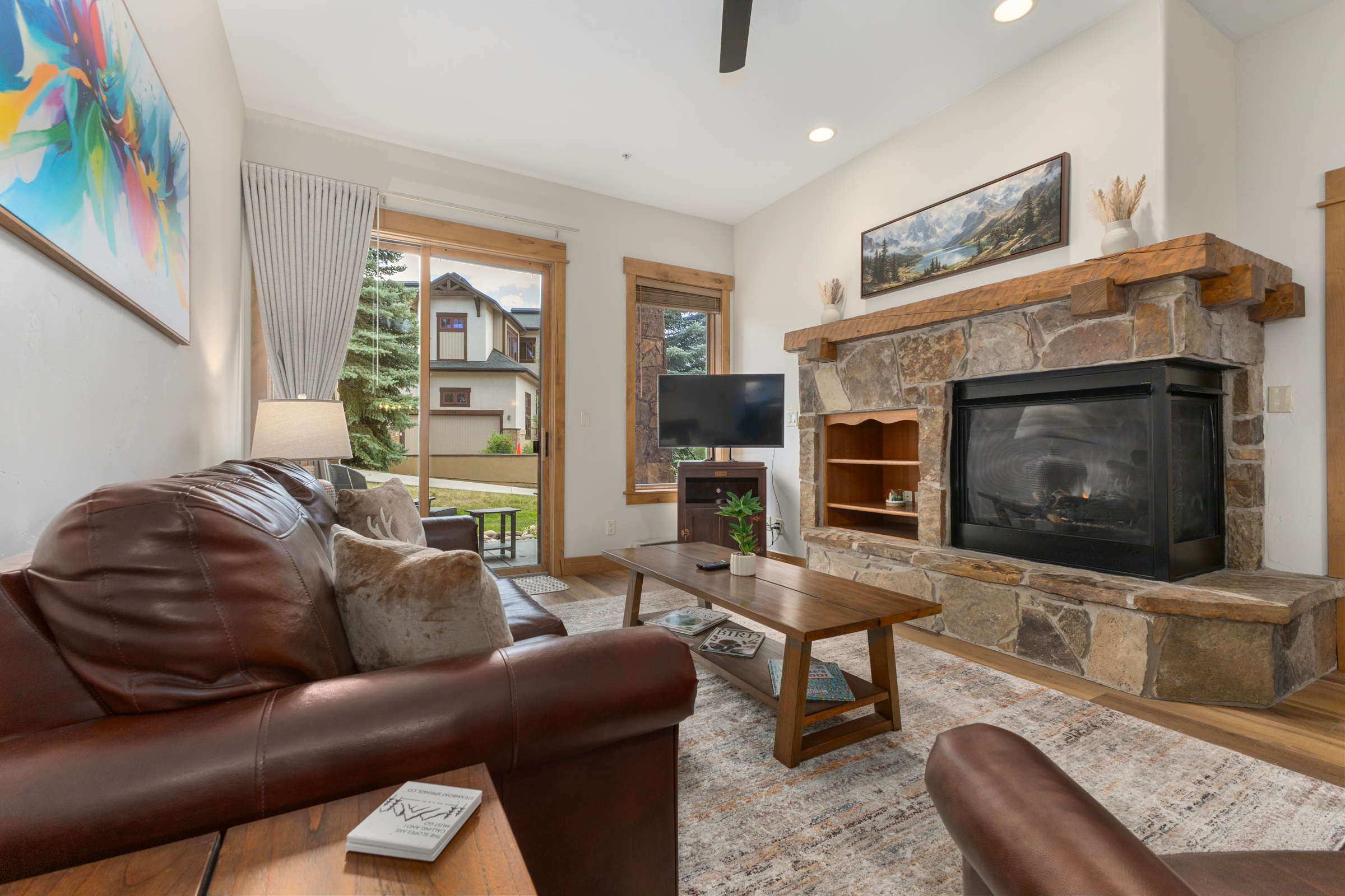 Living Area | Access to Patio | Queen size pull out couch