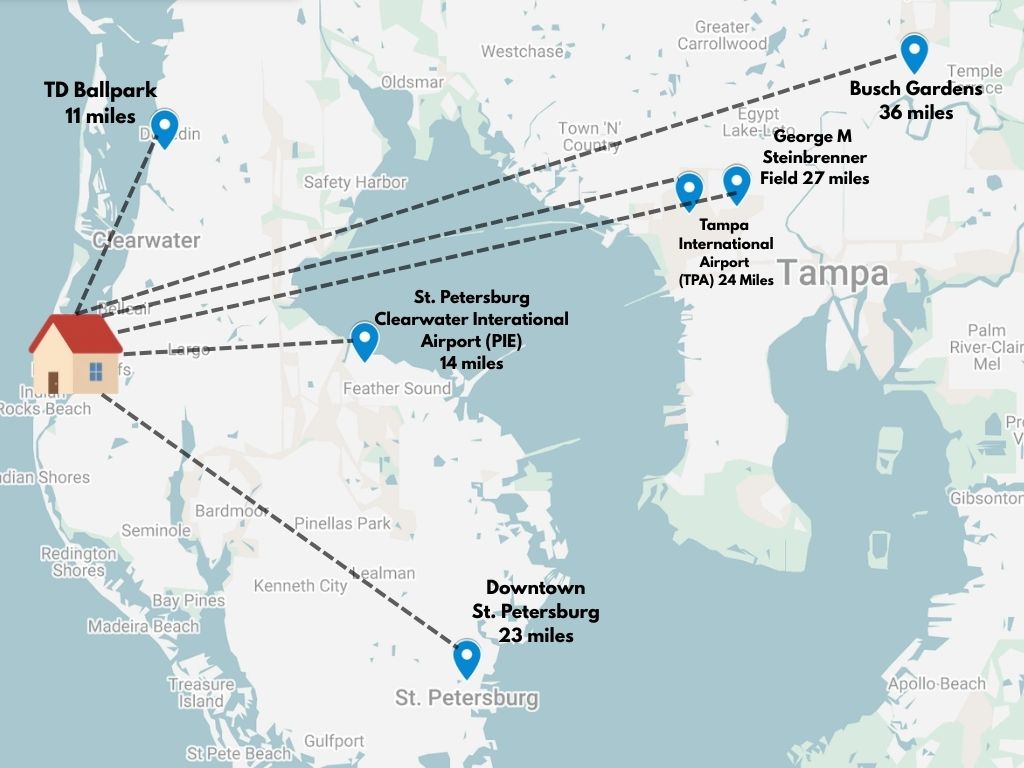 Close to Tampa, Saint Petersburg and all surrounding areas