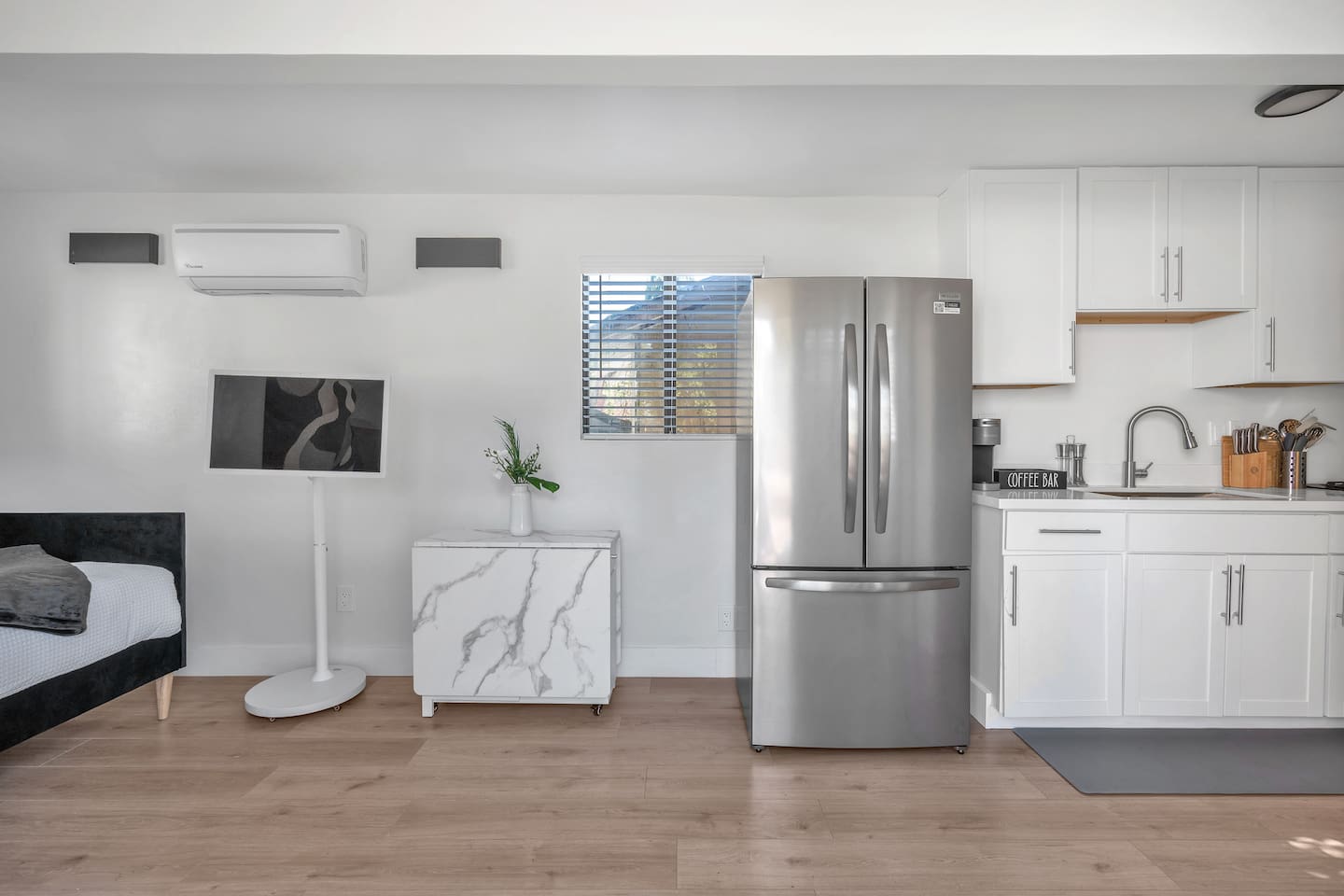 Your personal haven, complete with a comfy bed, ensuite bath, and your own living space