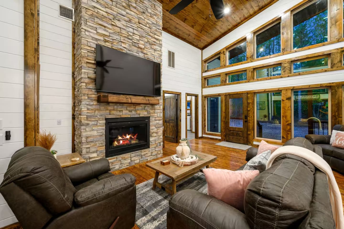 Warm up by the fire, flip through a book, or stream your favorite series.