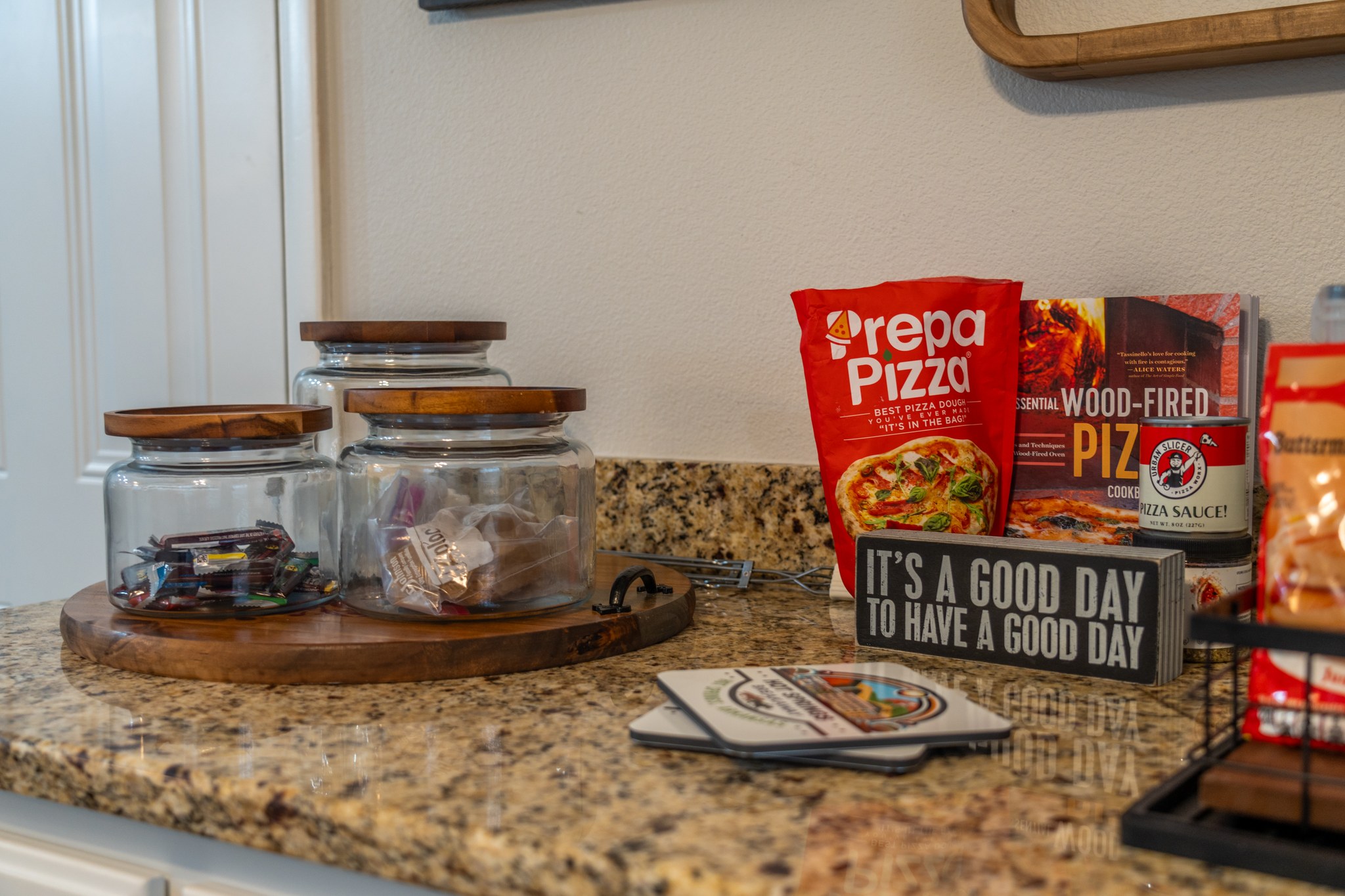 Find the pizza kit already stocked and waiting — one less stop on the way in, one more reason to stay put.
