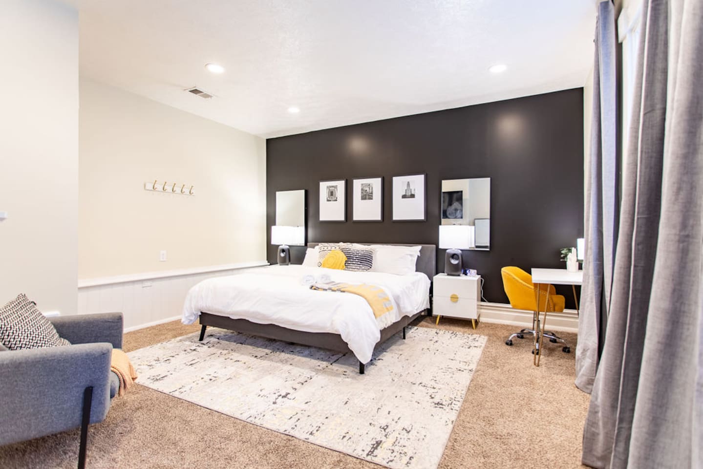 Bedroom with a dedicated workspace