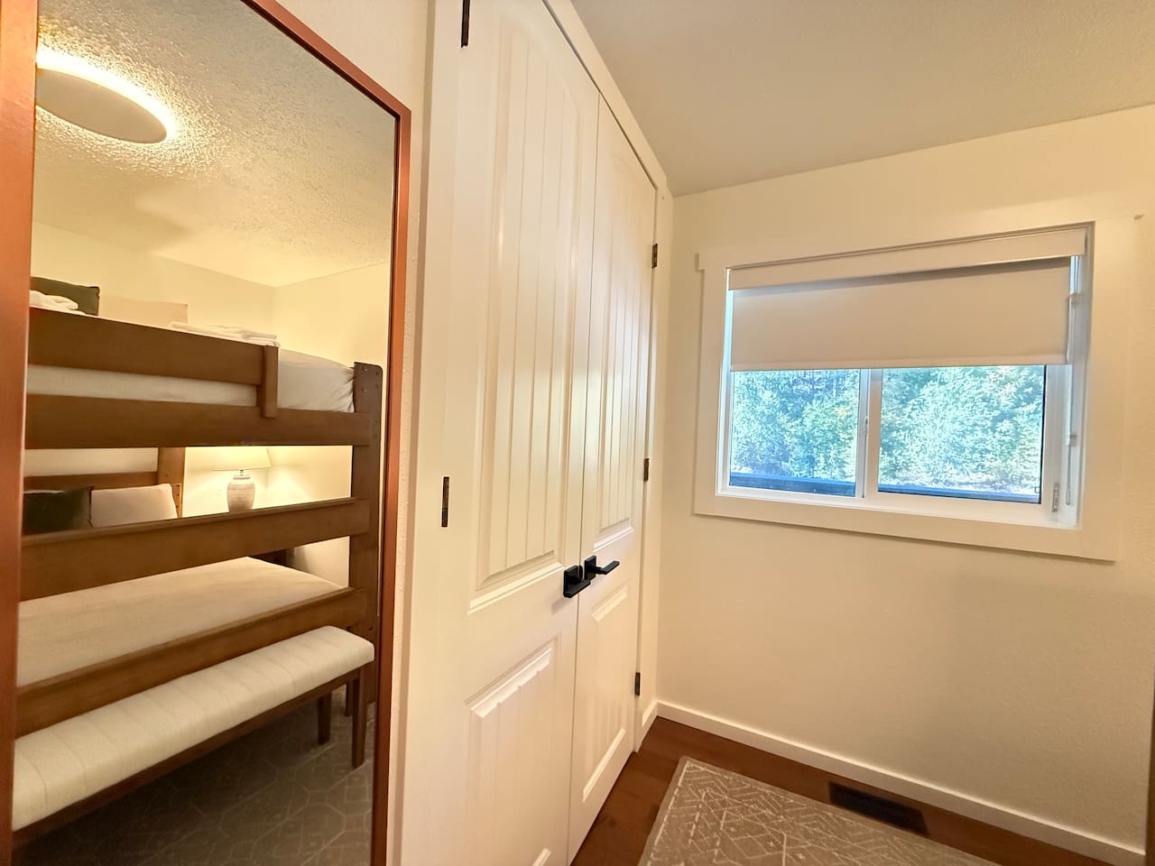 Full length mirror and full size closet to store your items and help with getting ready for the day. 