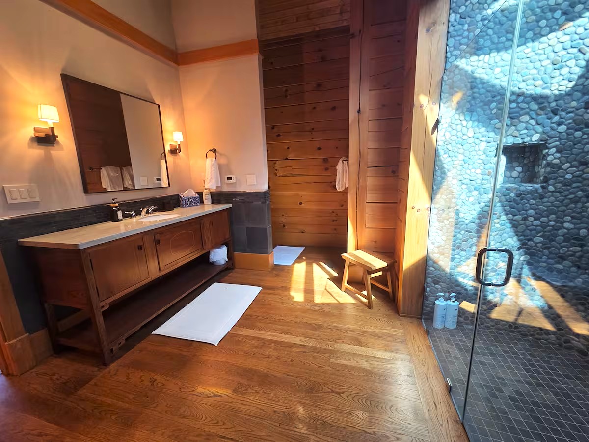 Enjoy a spa-like experience with a large walk-in shower located in the third bedroom’s bathroom.
