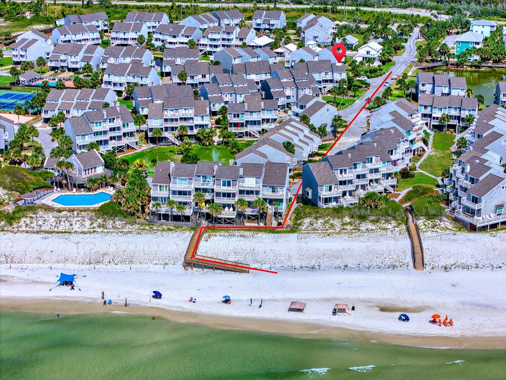 Guide to beach access from unit