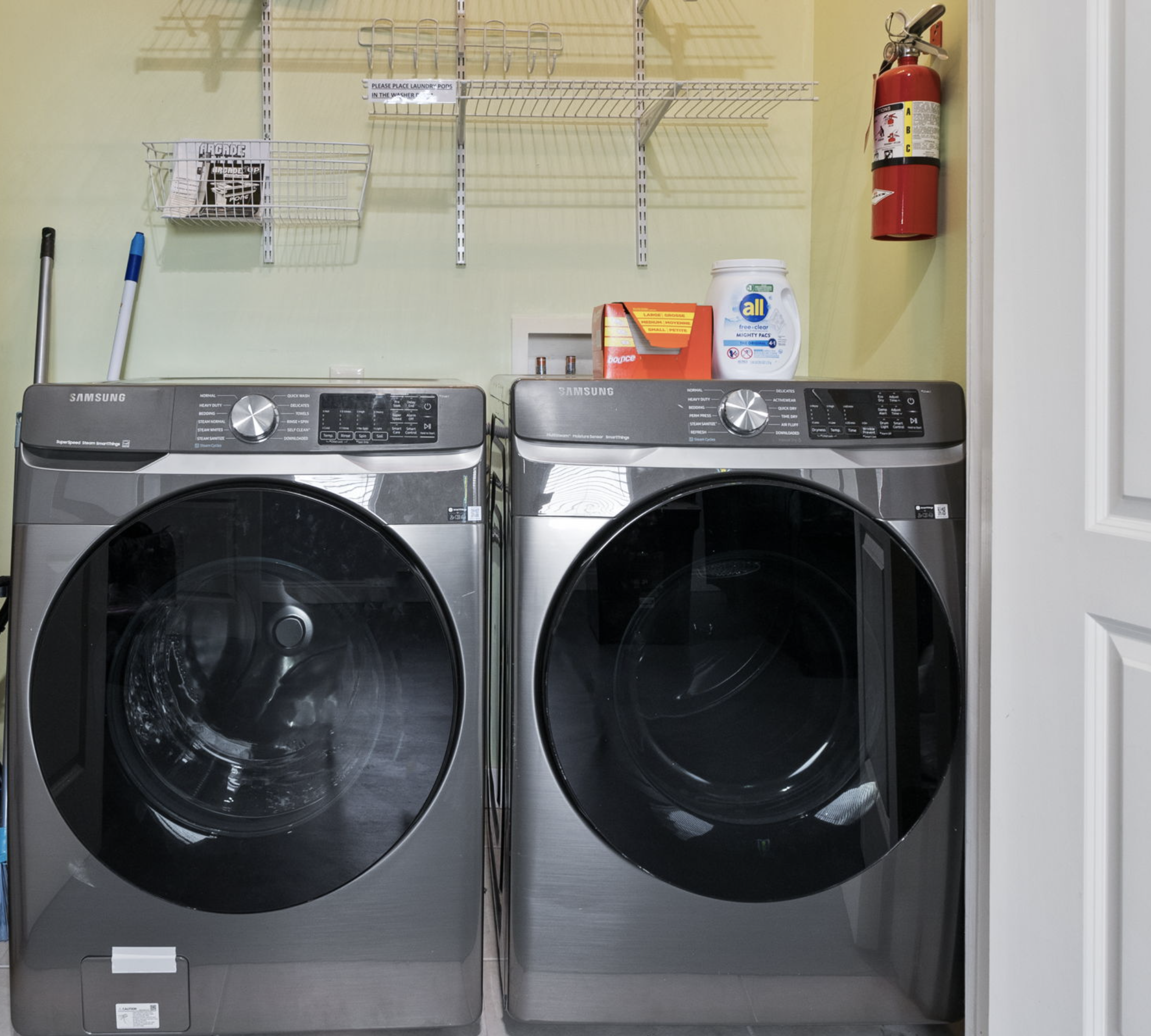 A large washer and dryer for your convenience and comfort