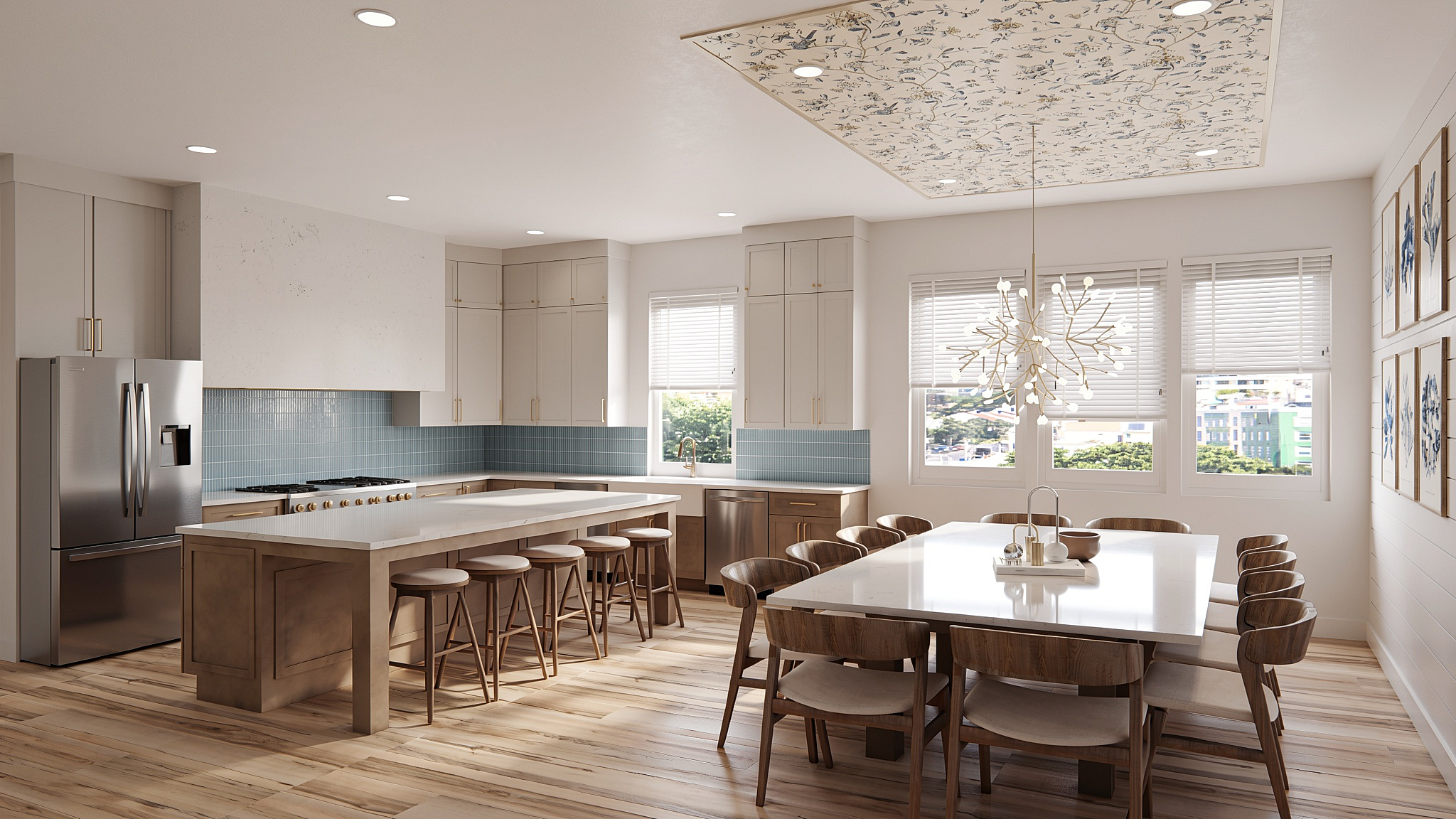Dining Area – Seats 12 with additional seating at the kitchen island | Rendering