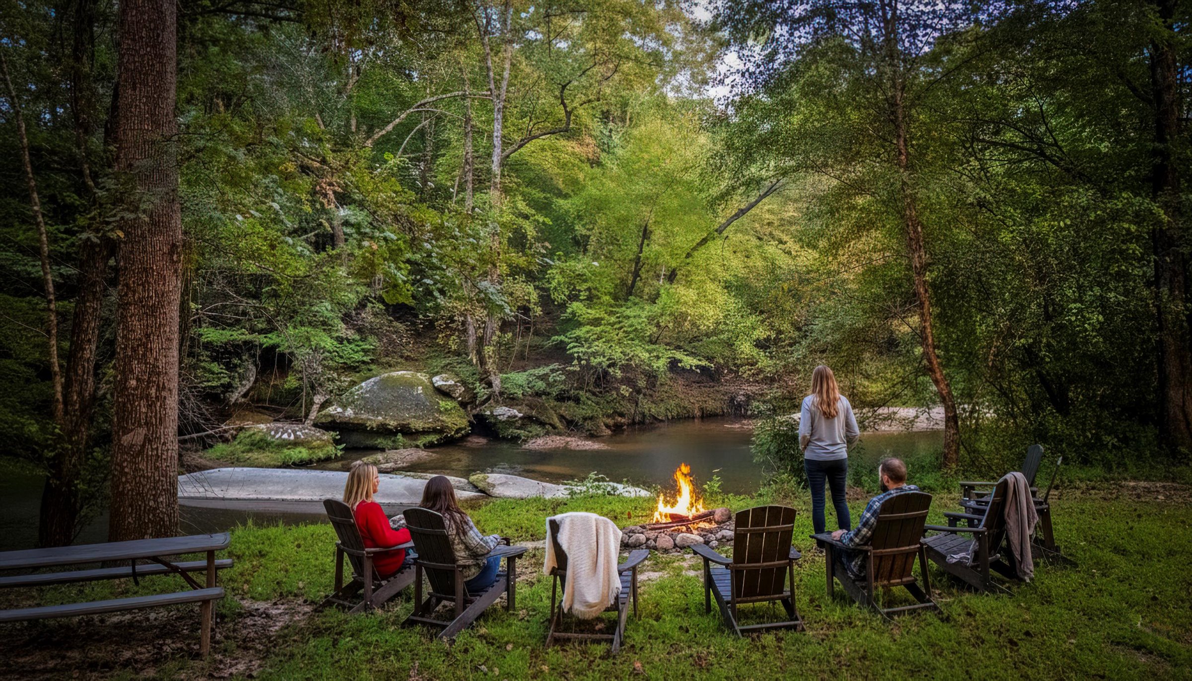 Listen to the gentle river as you unwind in total privacy. The perfect setting for relaxation, celebration, or simply being still.