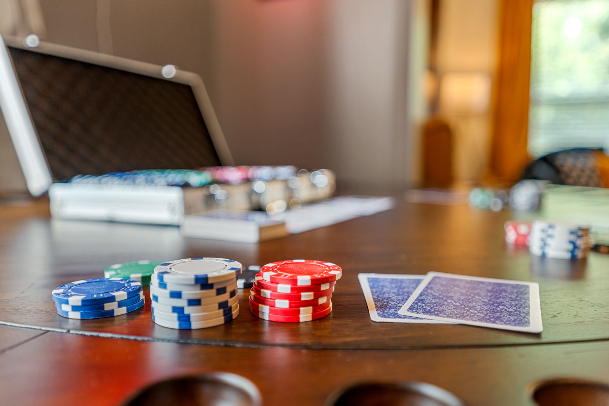 Challenge your group to poker night around the custom game table