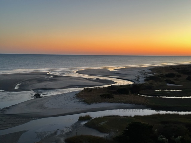 View of the Beach at Dusk