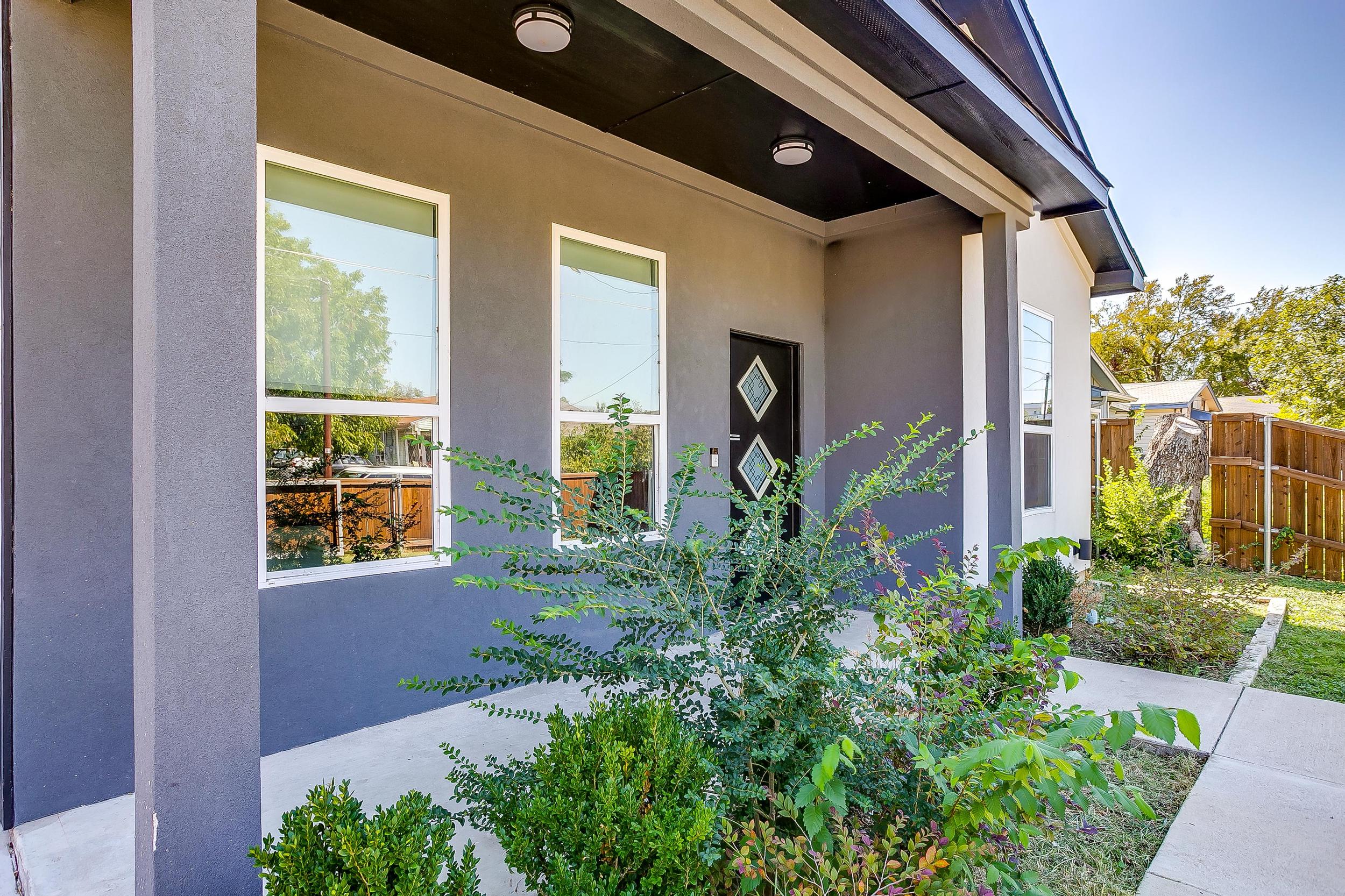 Covered back patio for morning coffee or sunset conversations.