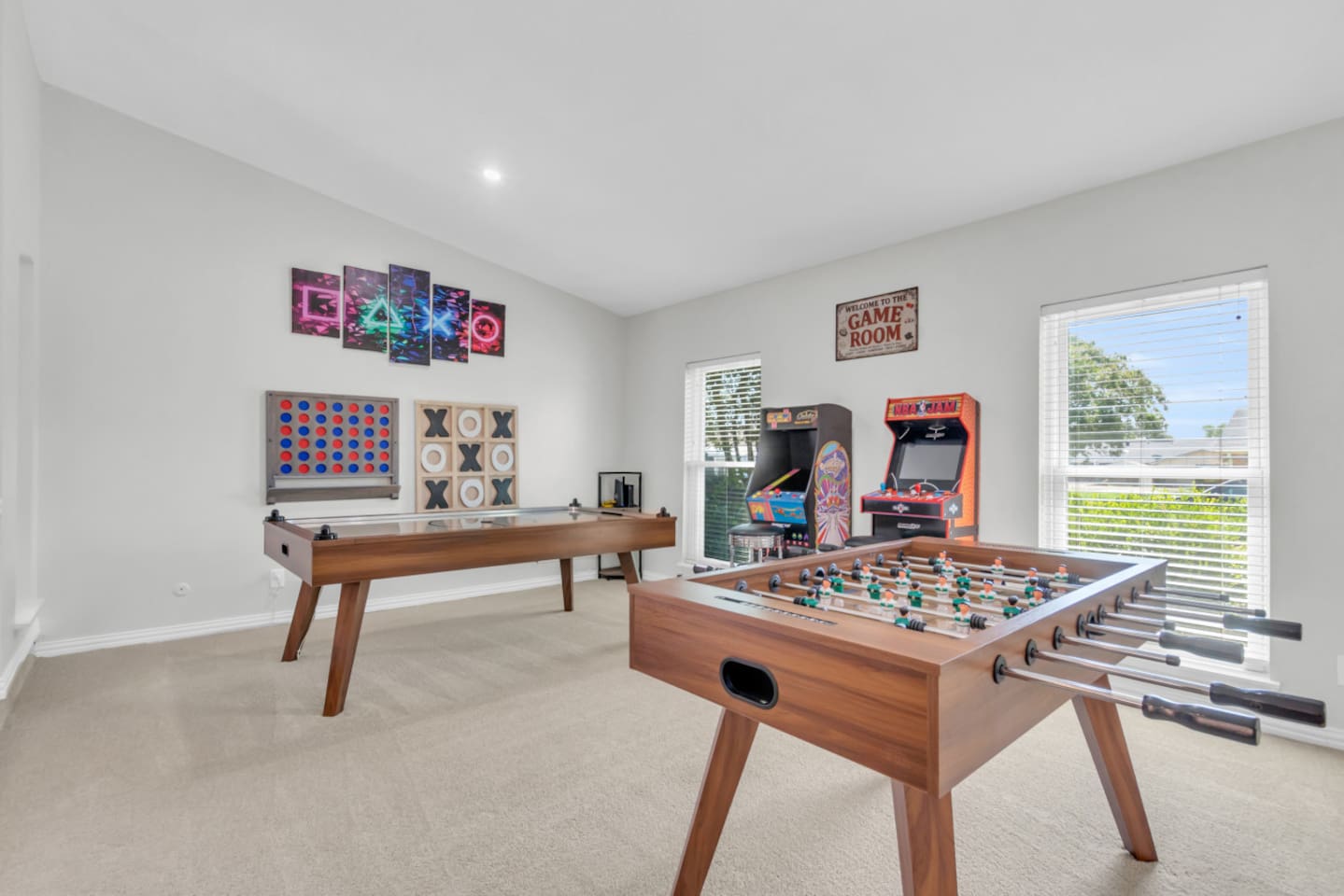 Dedicated game room stocked for hours of entertainment and group fun!
