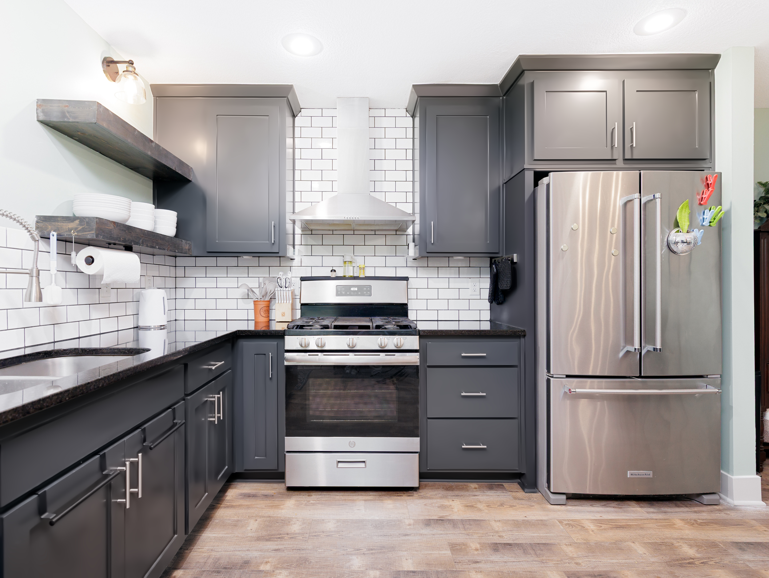 Well-designed kitchen featuring modern finishes, ample counter space, and stainless steel appliances.