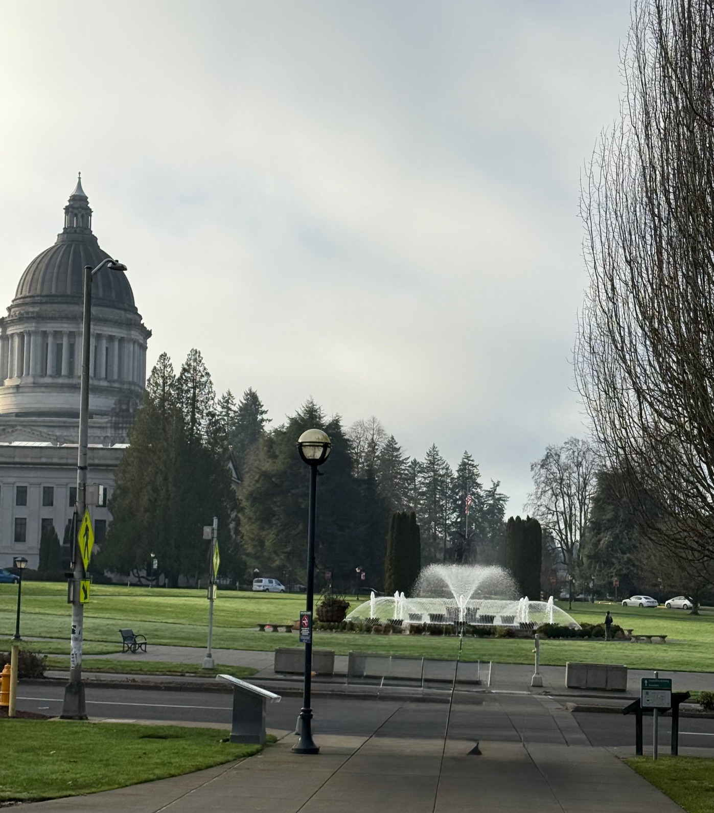 View of Capitol from walkway park near Natural Resources building