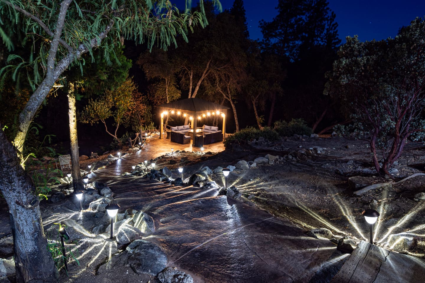 Steps to the Gazebo at Night