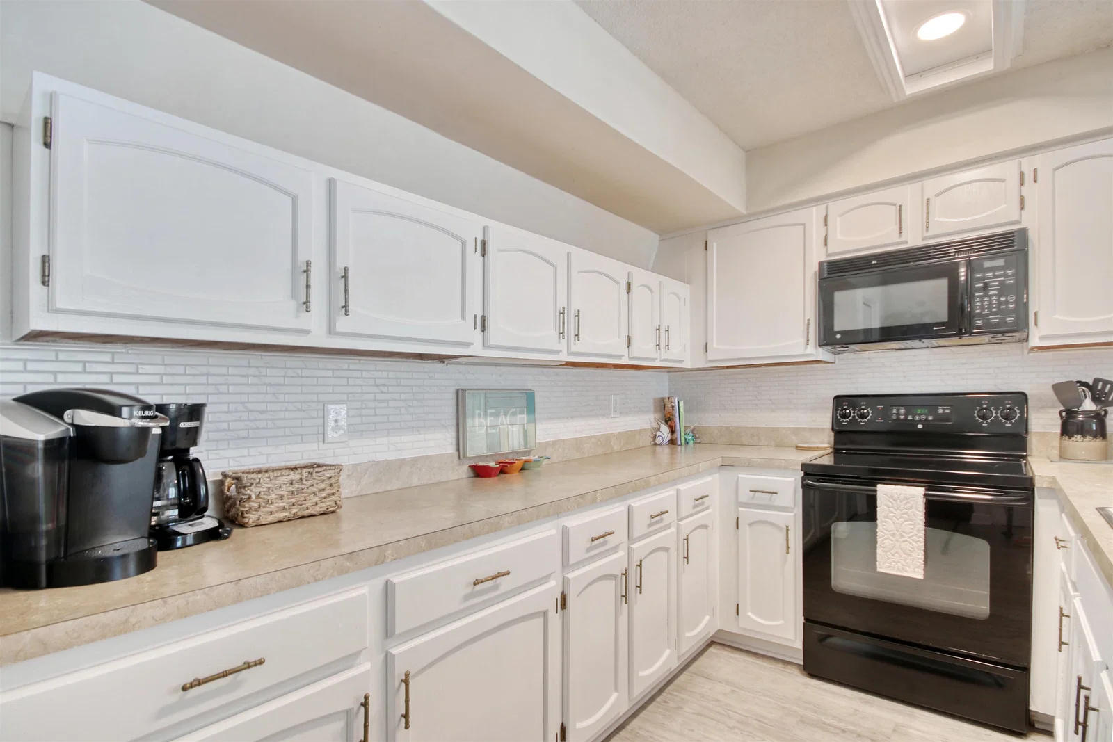 Kitchen with Keurig and drip coffee makers