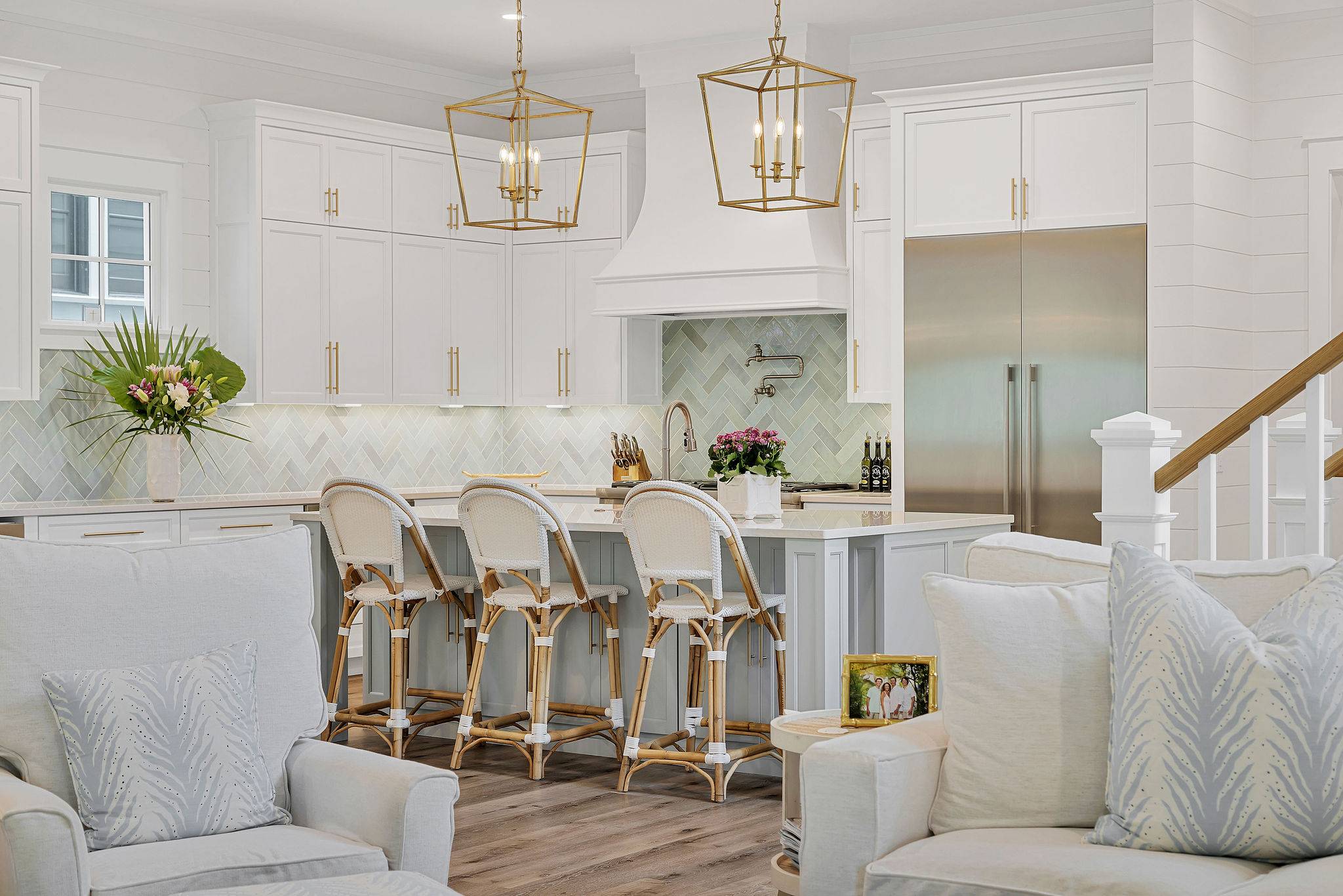 The stunning kitchen is as well equipped as it is beautiful.