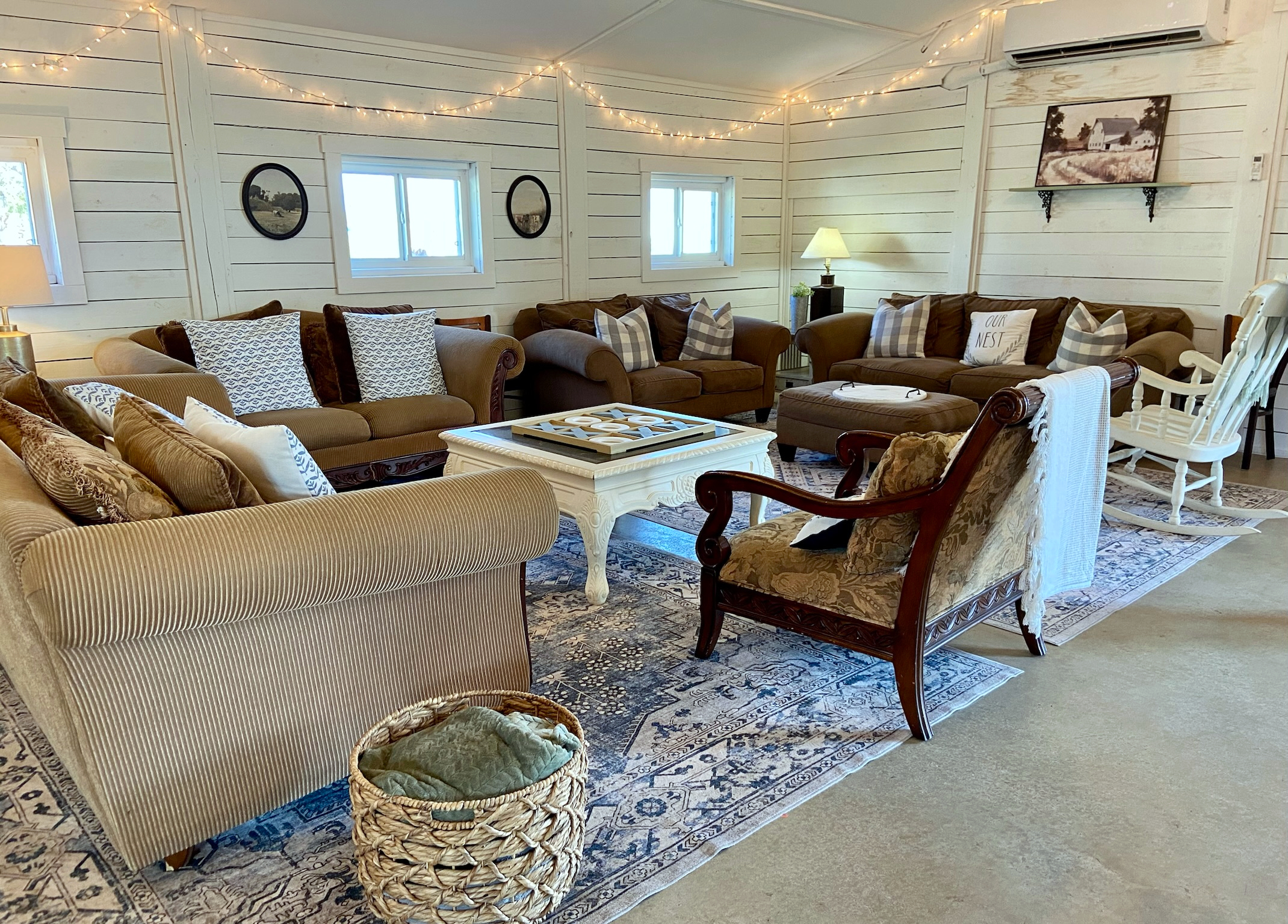 Super comfy seating for a big crowd.