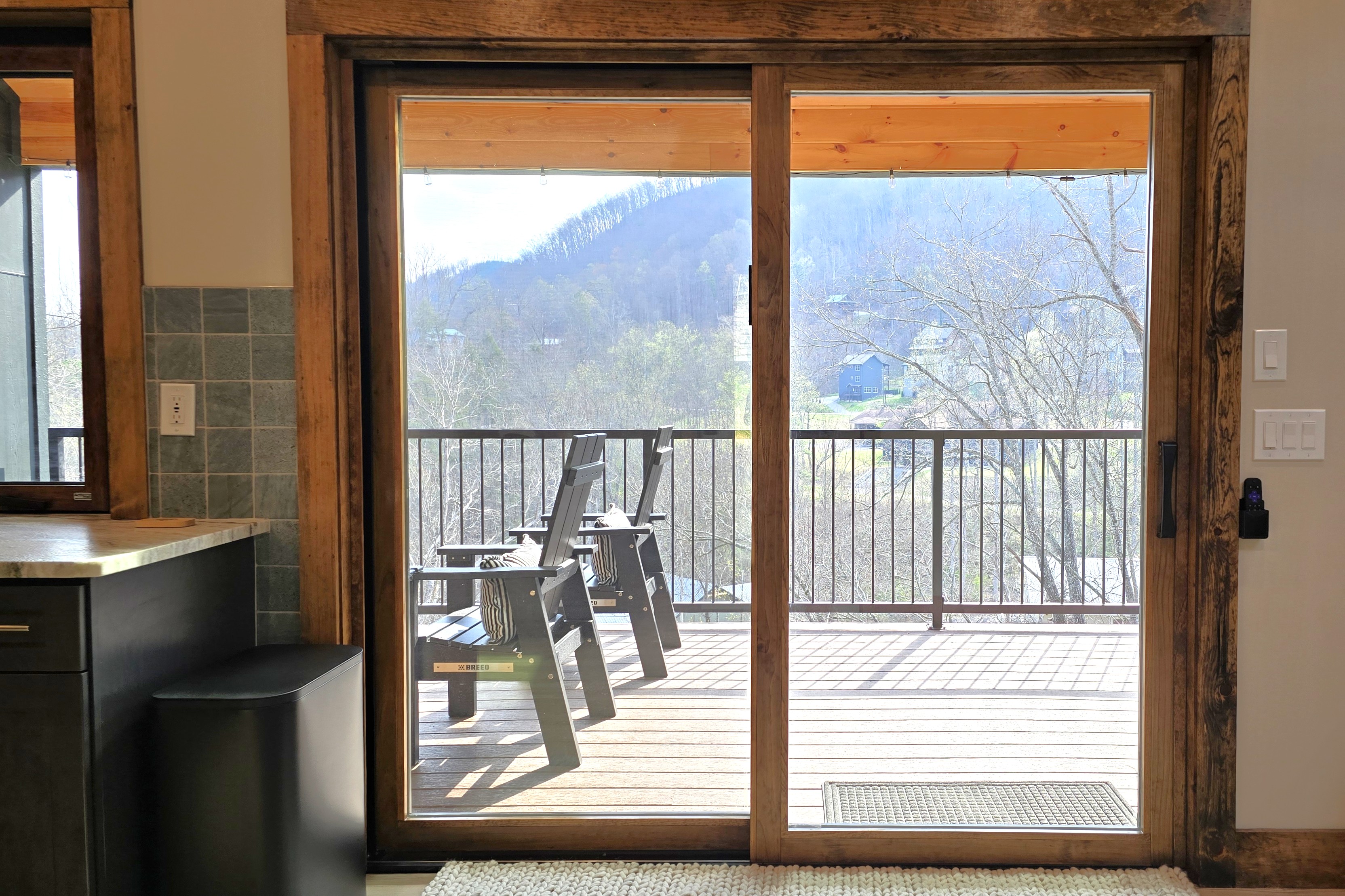 Sliding door from living room to deck