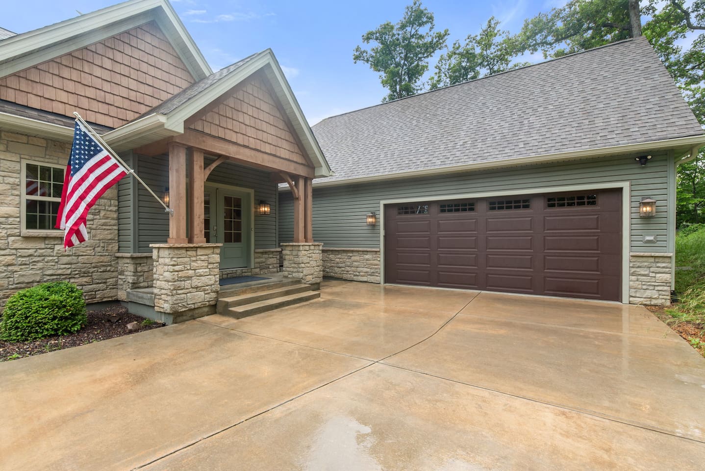 The garage is large and oversized.